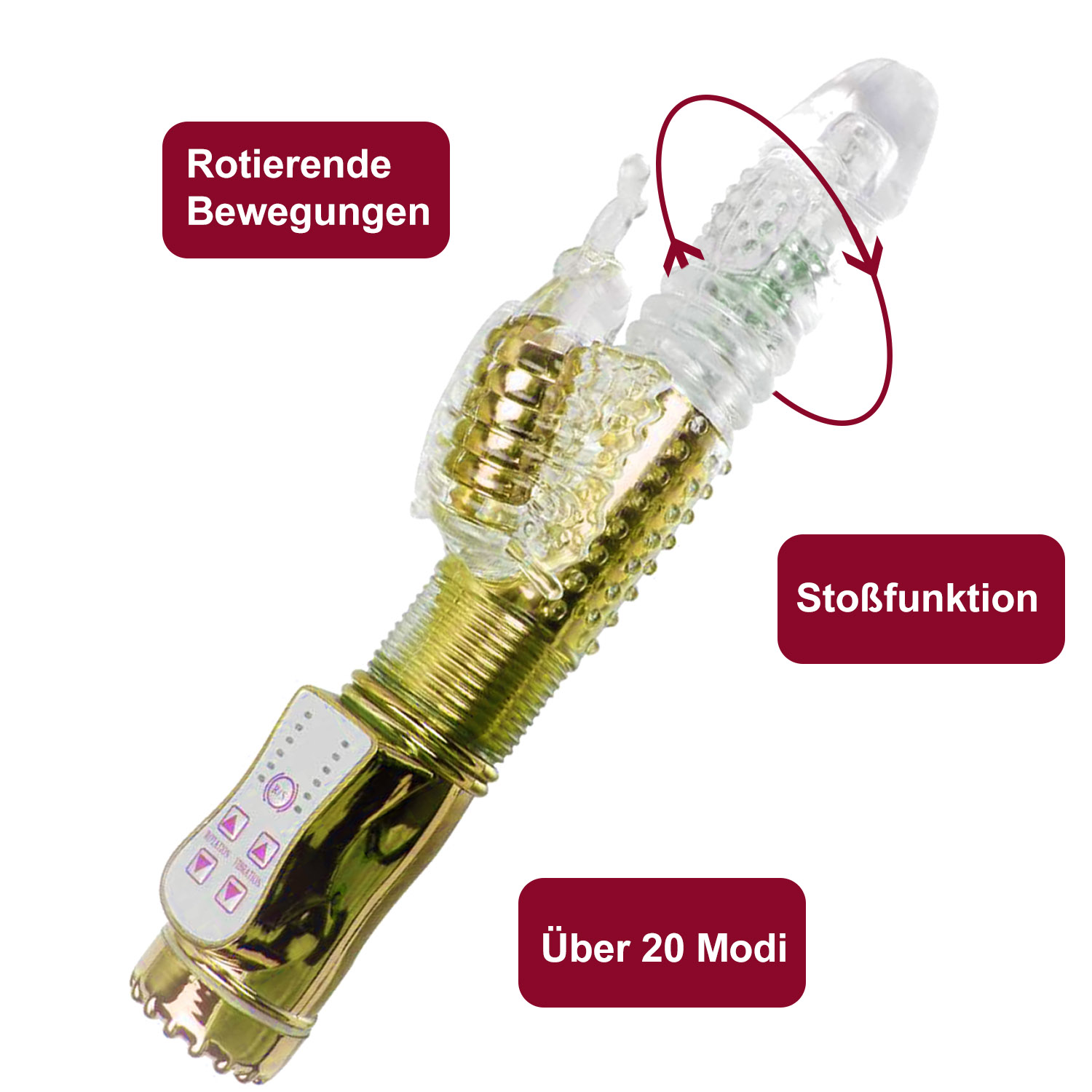 Vibratoren mit Stoßfunktion u. rotierend - G-Punkt Klitoris Für Sie XXL Groß Sex