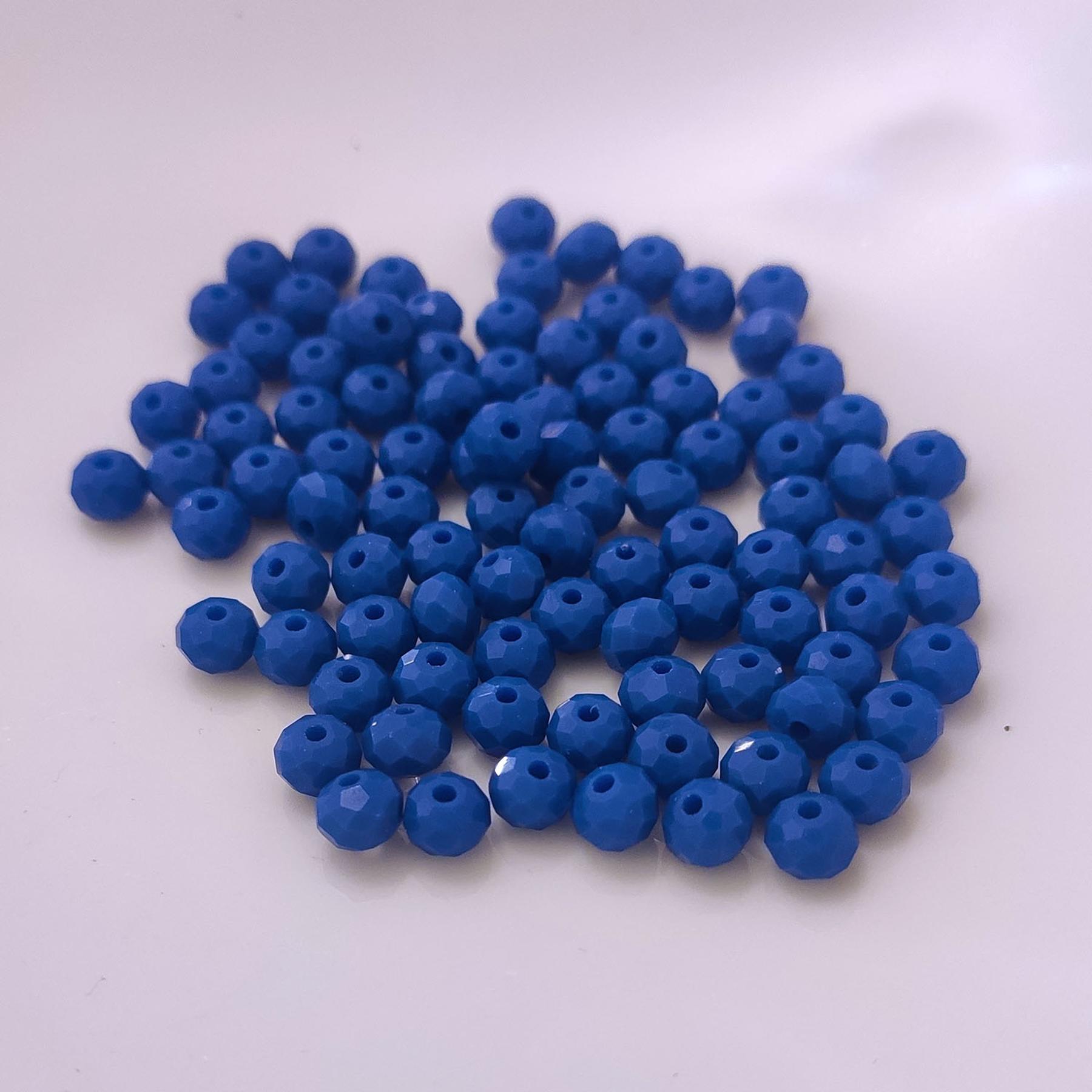 Glasperlen - Typ 'Facettiert' - 160 Stück  - 3 mm - Blau matt
