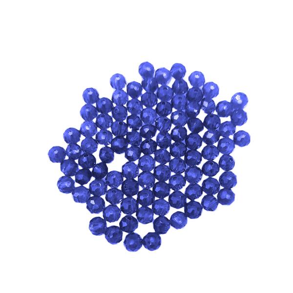 Glasperlen - Typ 'Facettiert' - 100  Stück - 6 mm - Blau