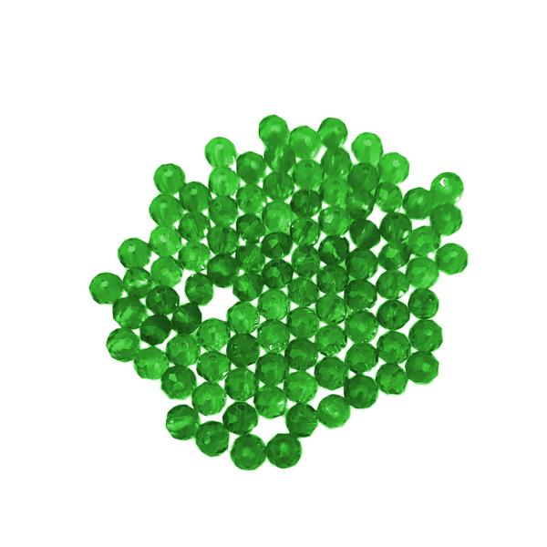 Glasperlen - Typ 'Facettiert' - 100  Stück - 6 mm - Grün