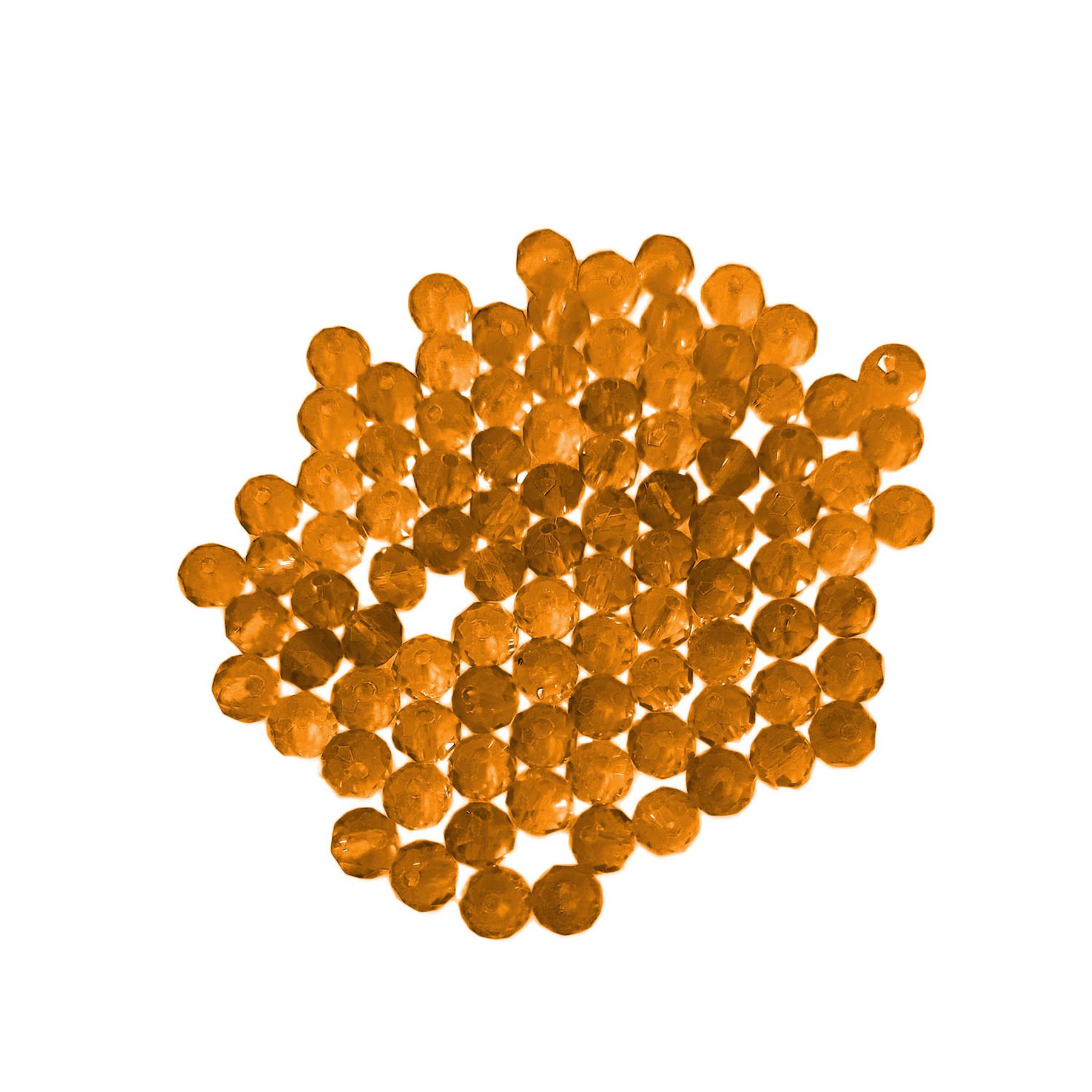 Glasperlen - Typ 'Facettiert' - 100  Stück - 6 mm - Orange
