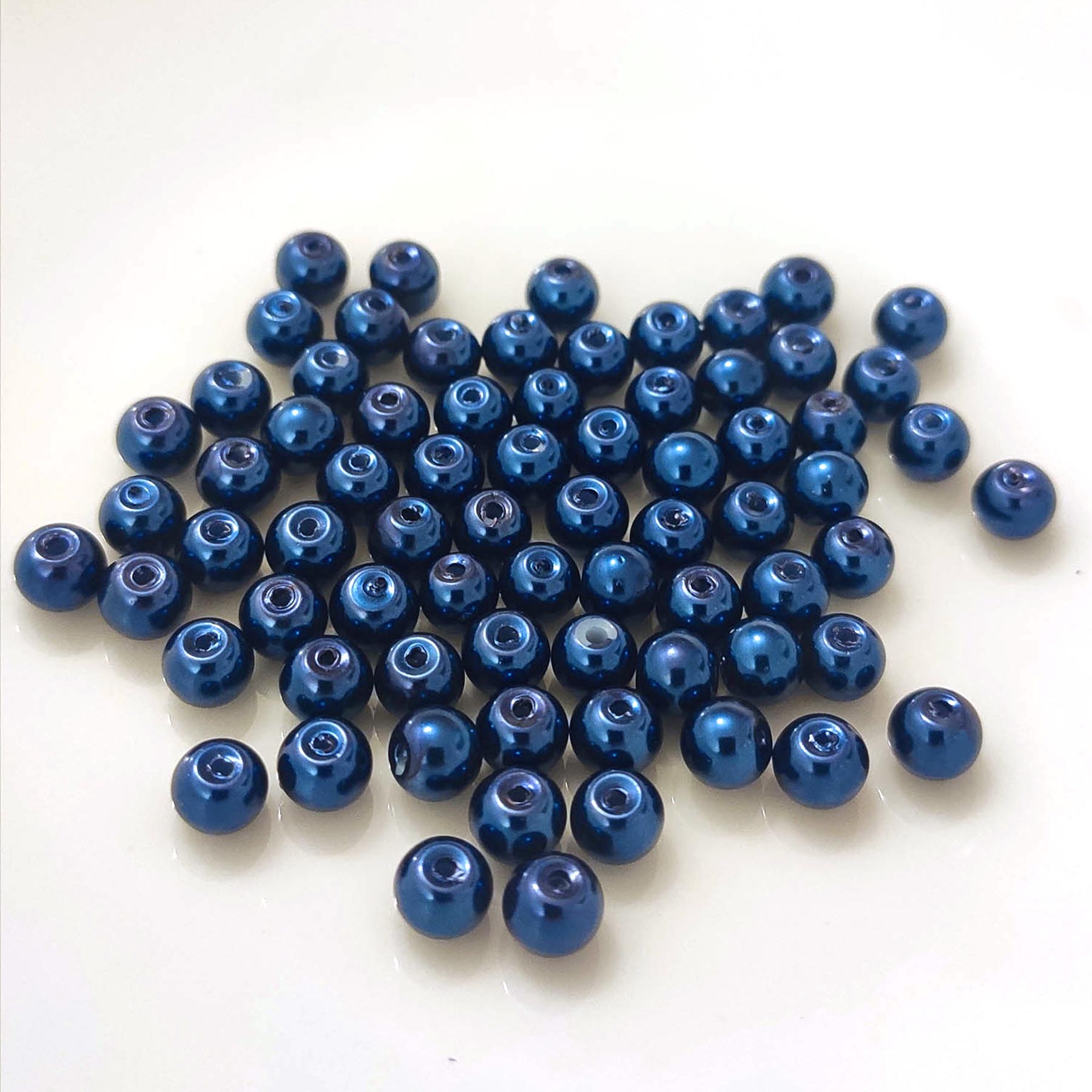 Glasperlen - Typ 'rund' - 20g - 4 mm - Blau dunkel