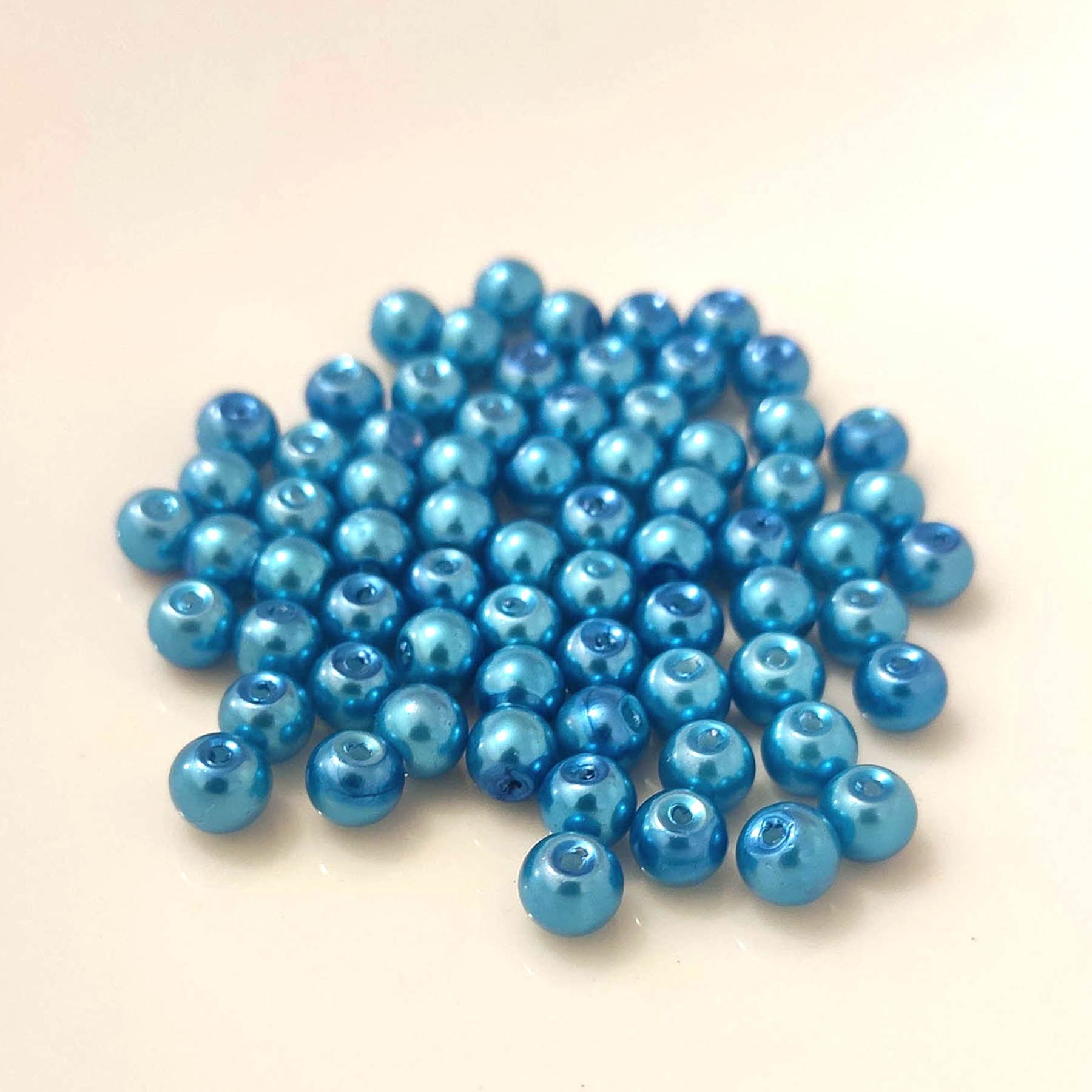 Glasperlen - Typ 'rund' - 20g - 6 mm - Blau