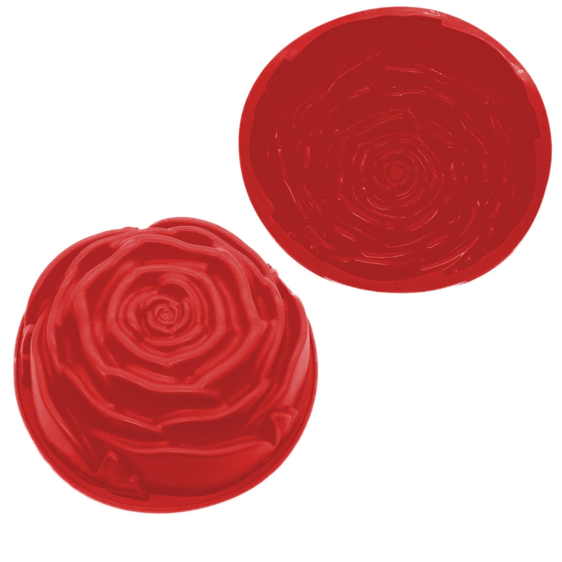 Silikon Backform, Kuchenform Blume Rose, ca. 23,5 x 8,5 cm