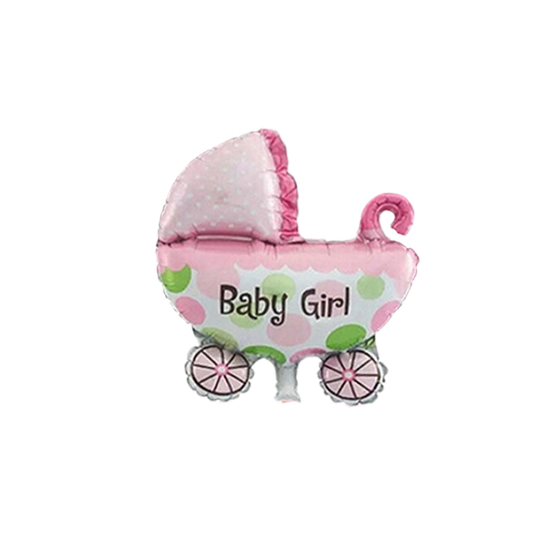 Folienballon Baby Girl, Kinderwagen, ca. 40 cm