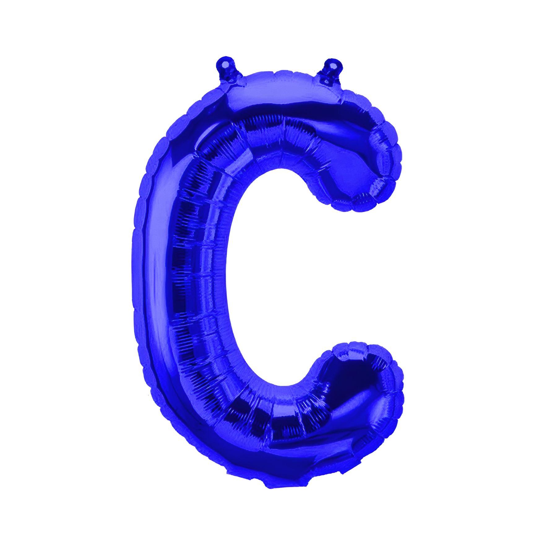 Folienballon Buchstabe C, blau, ca. 40 cm, fÃ¼r LuftbefÃ¼llung