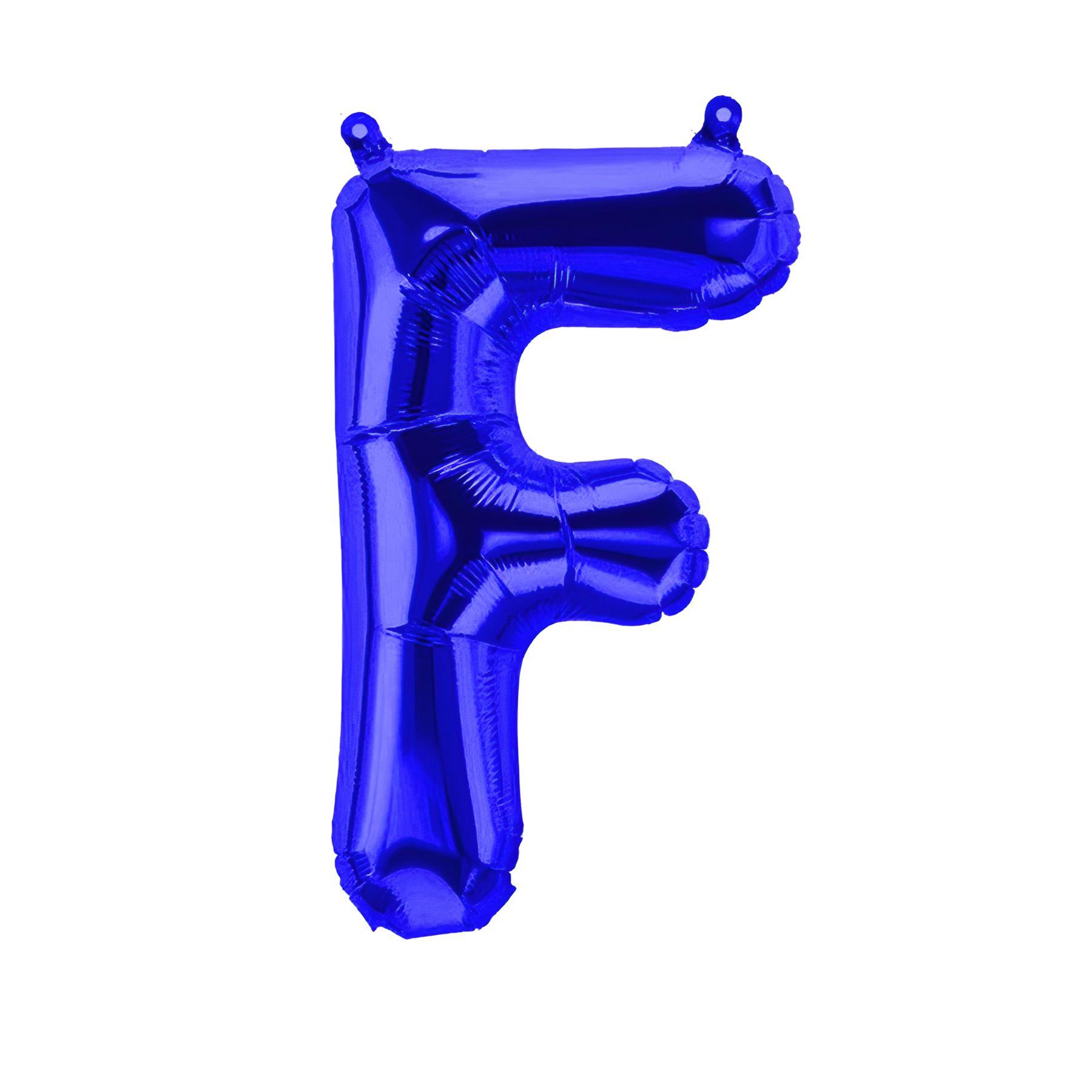 Folienballon Buchstabe F, blau, ca. 40 cm, fÃ¼r LuftbefÃ¼llung