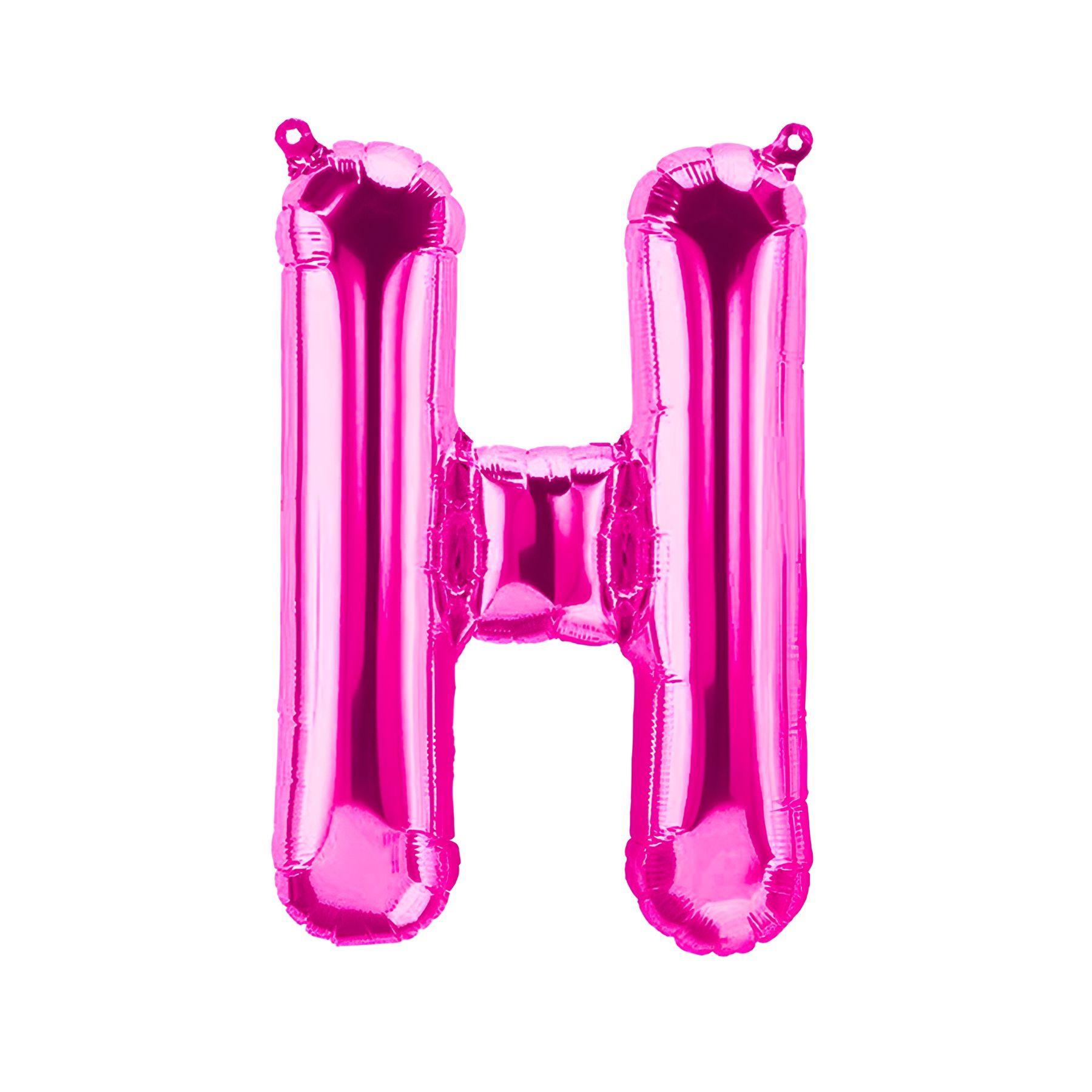 Folienballon Buchstabe H, pink, ca. 40 cm, fÃ¼r LuftbefÃ¼llung