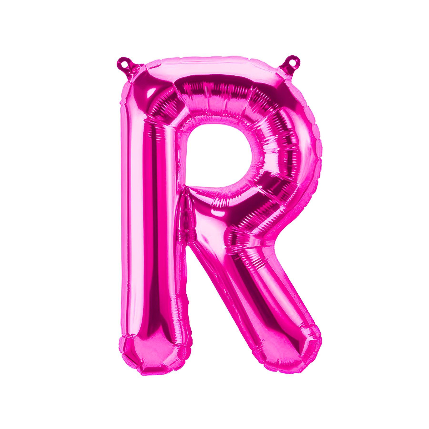Folienballon Buchstabe R, pink, ca. 40 cm, fÃ¼r LuftbefÃ¼llung