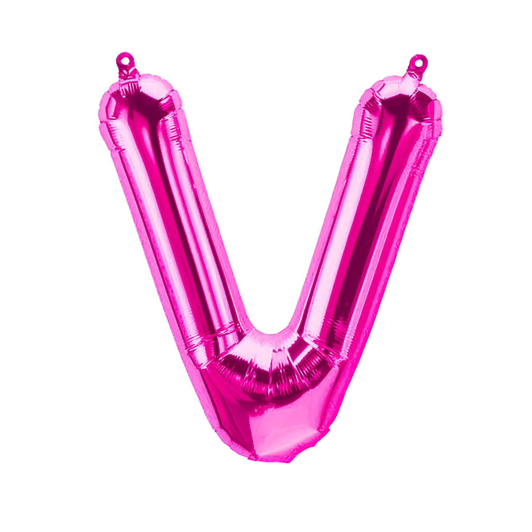 Folienballon Buchstabe V, pink, ca. 40 cm, fÃ¼r LuftbefÃ¼llung