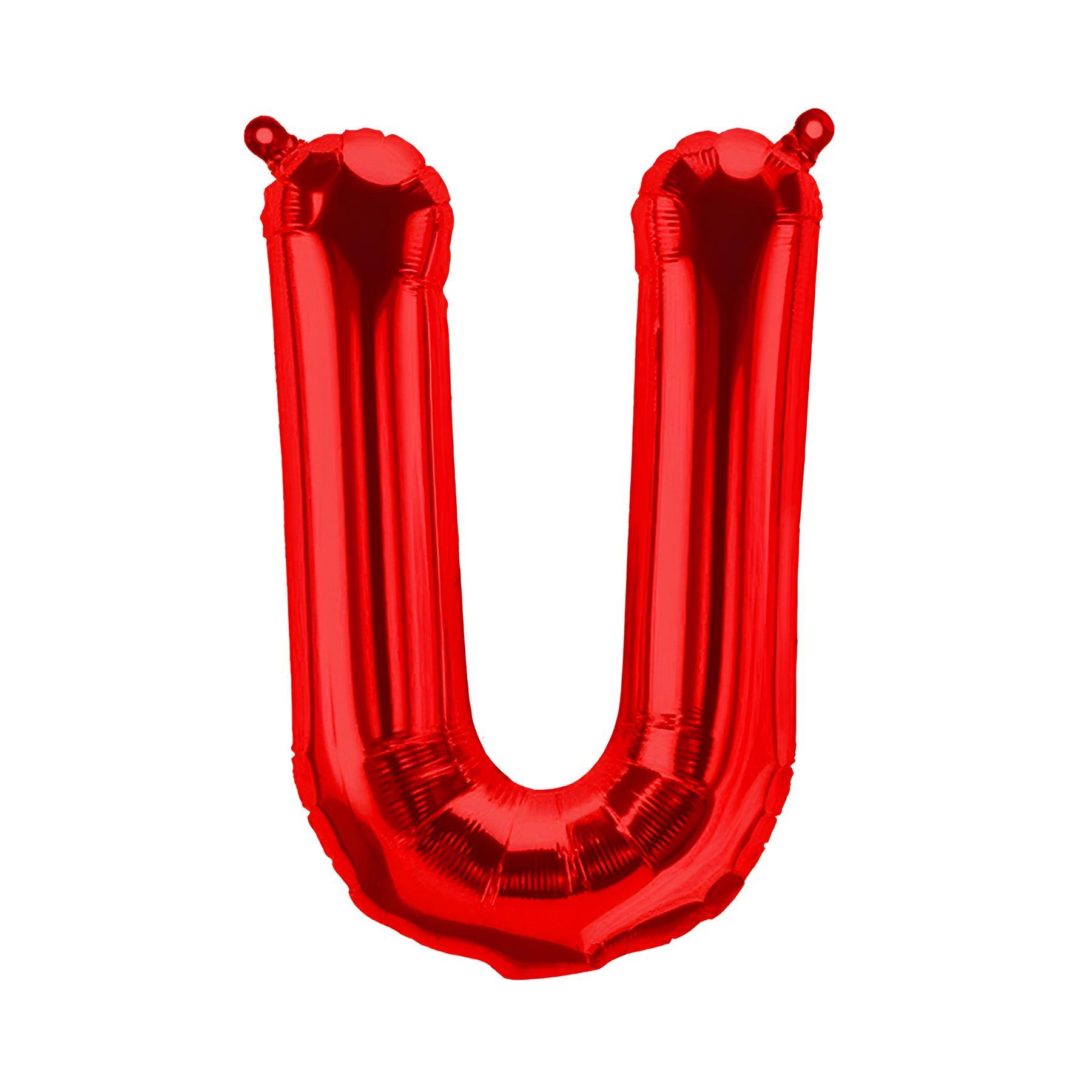 Folienballon Buchstabe U, rot, ca. 40 cm, fÃ¼r LuftbefÃ¼llung