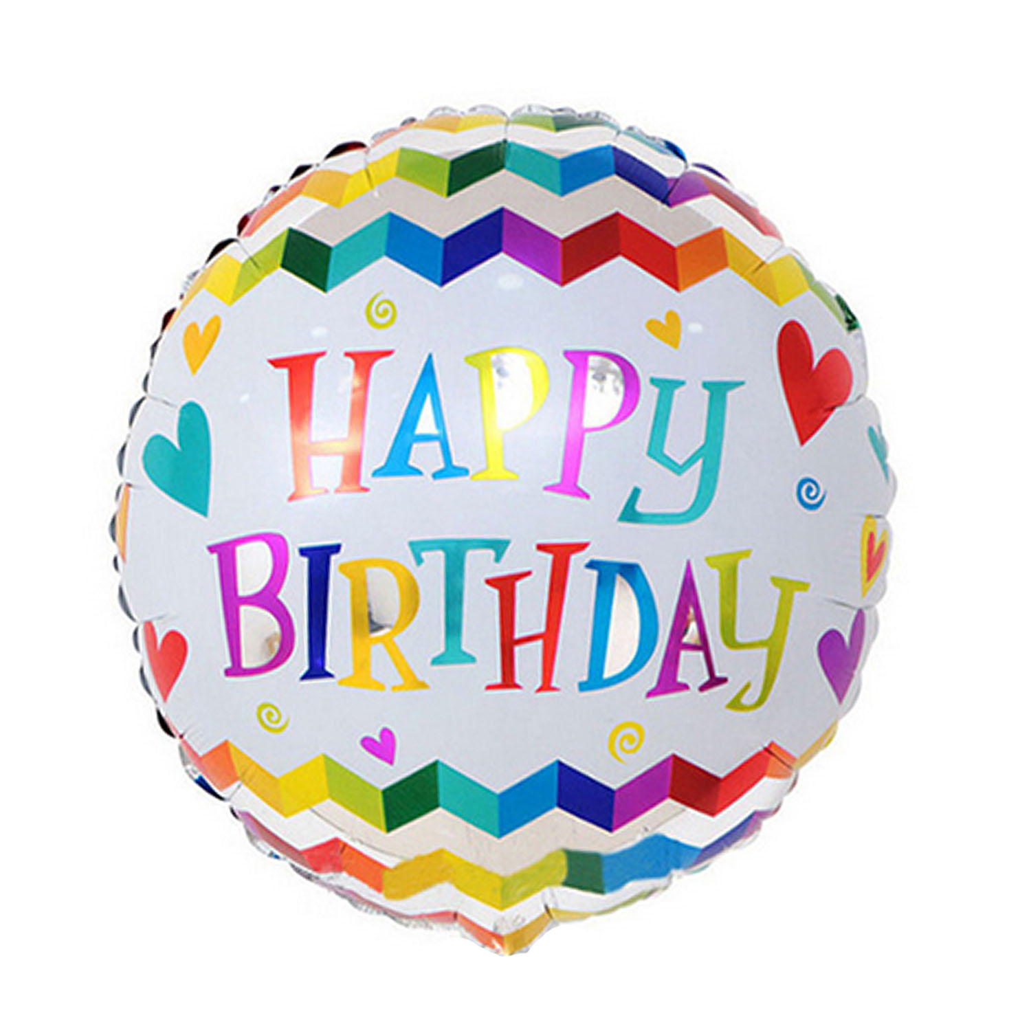 Folienballon - 18 Inch - Happy Birthday Rund - Bunte Schrift