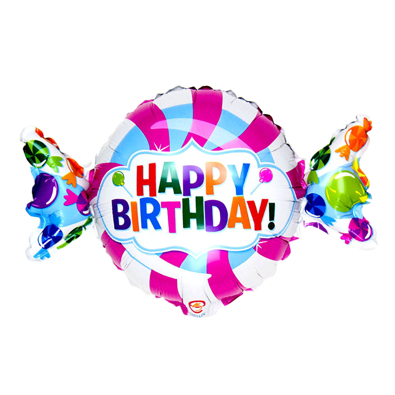 Folienballon - 18 Inch - Happy Birthday Bonbon - Bunte Schrift