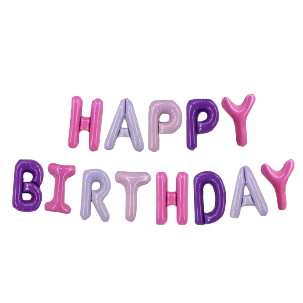 Folienballon - 16 Inch - Happy Birthday - Bunt (lila, grau, pink)