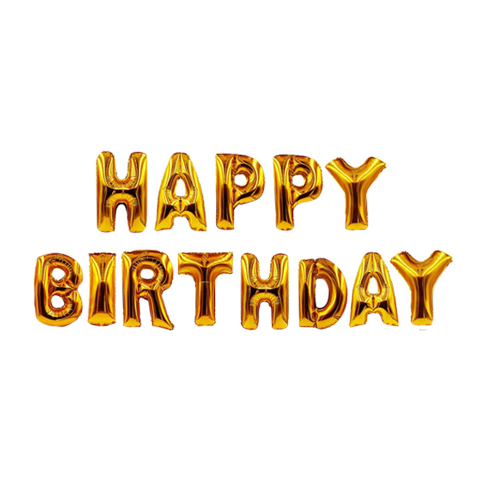 Folienballon - 16 Inch - Happy Birthday - Gold glänzend