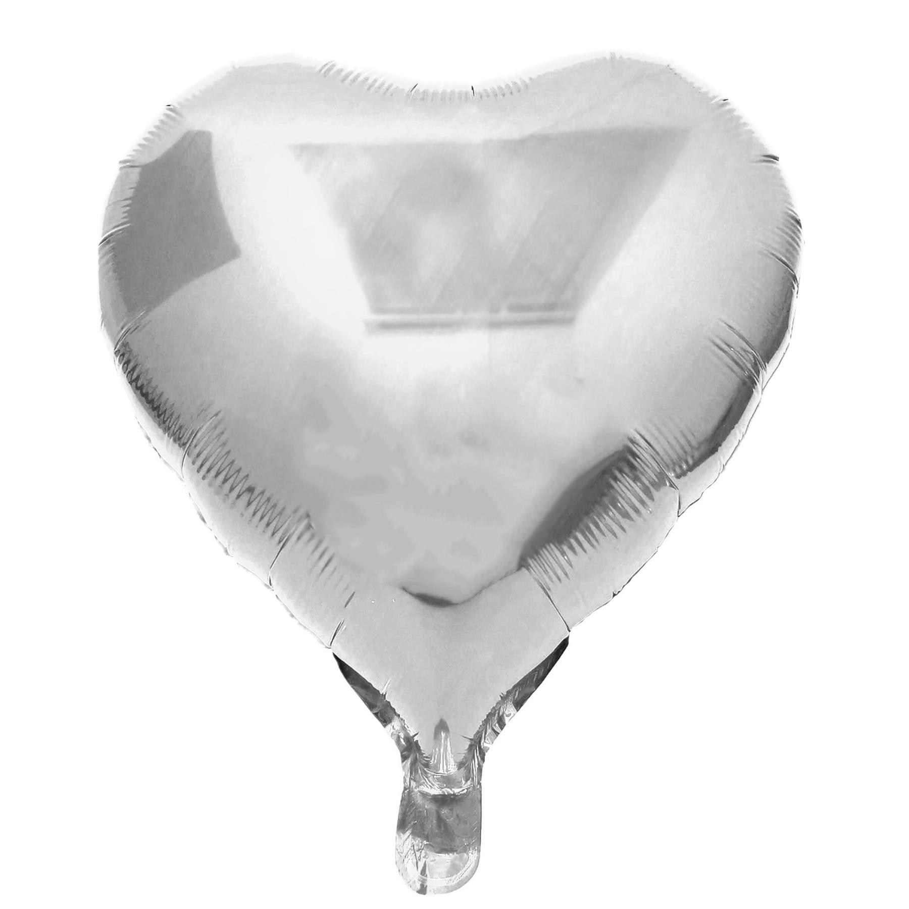 Folienballon Herz, silber, ca. 45 cm