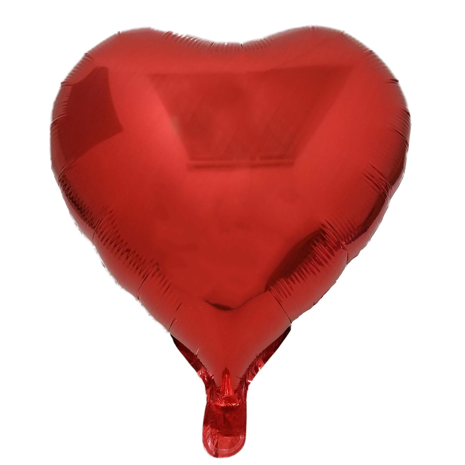 10 StÃ¼ck - Folienballon - 18 inch - Herz- Rot