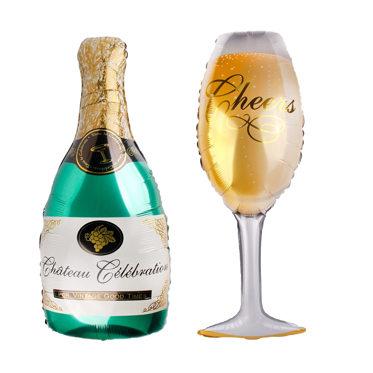 Folienballon -  Champagner + Glas