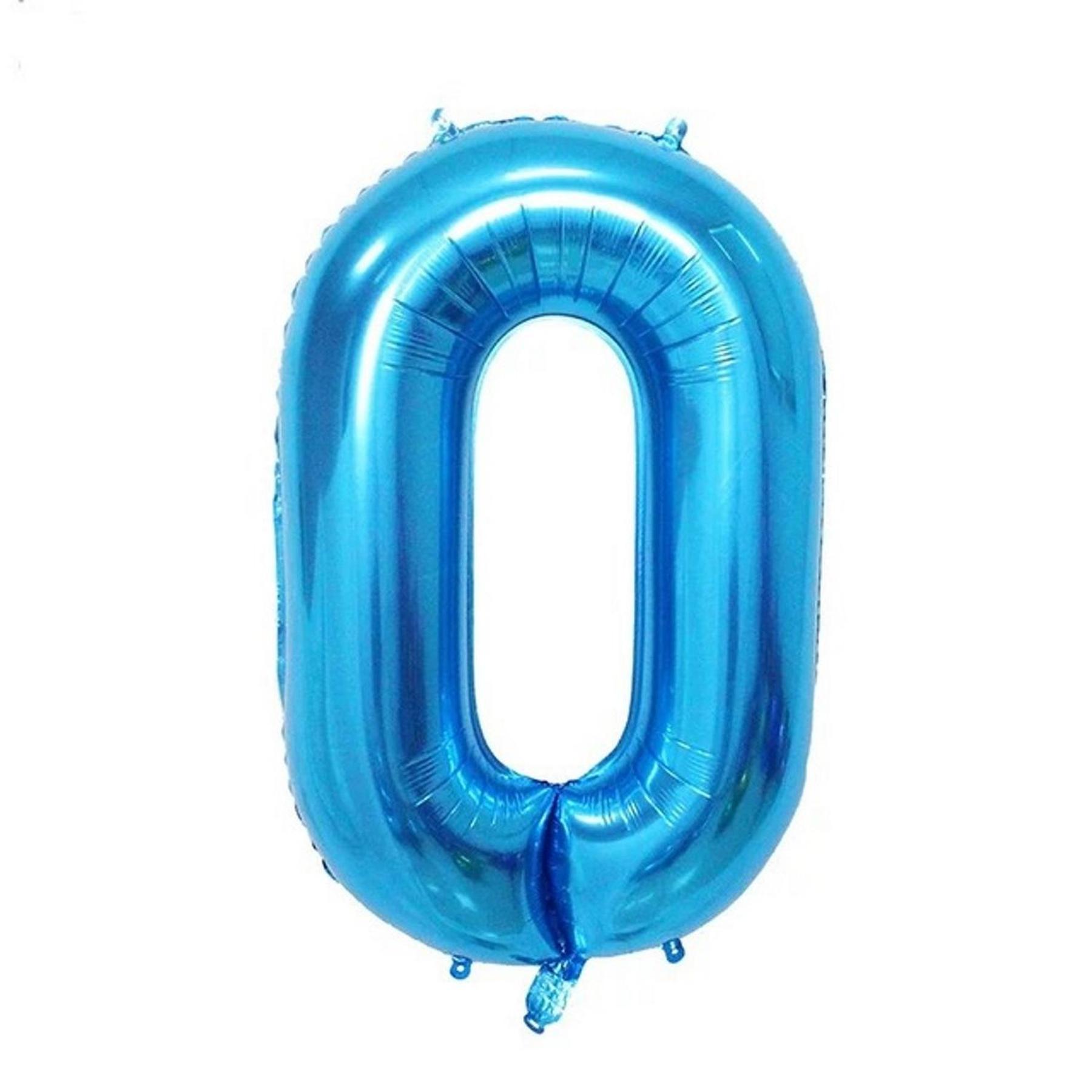 Folienballon - Blau/32inch - Zahl 0