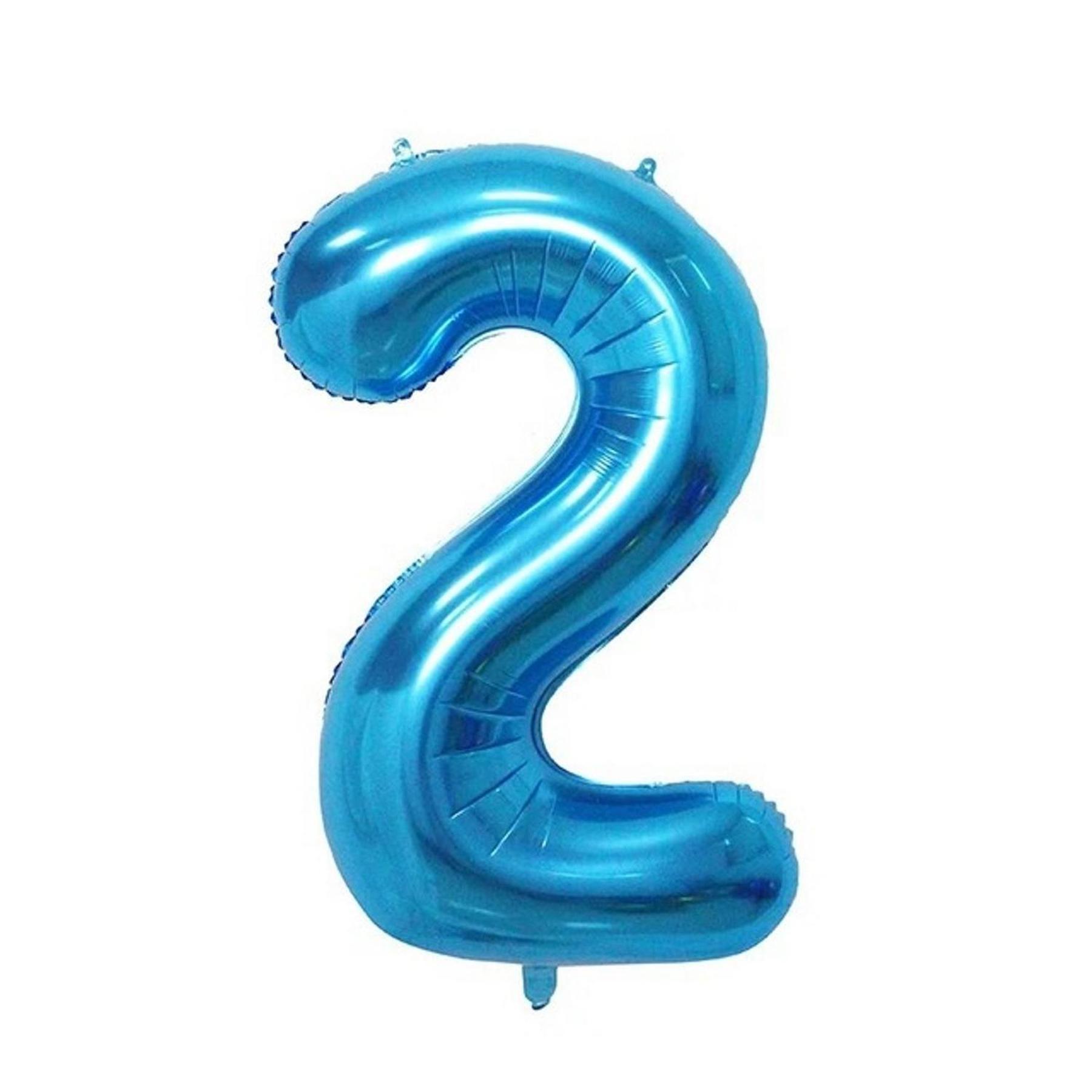 Folienballon - Blau/32inch - Zahl 2