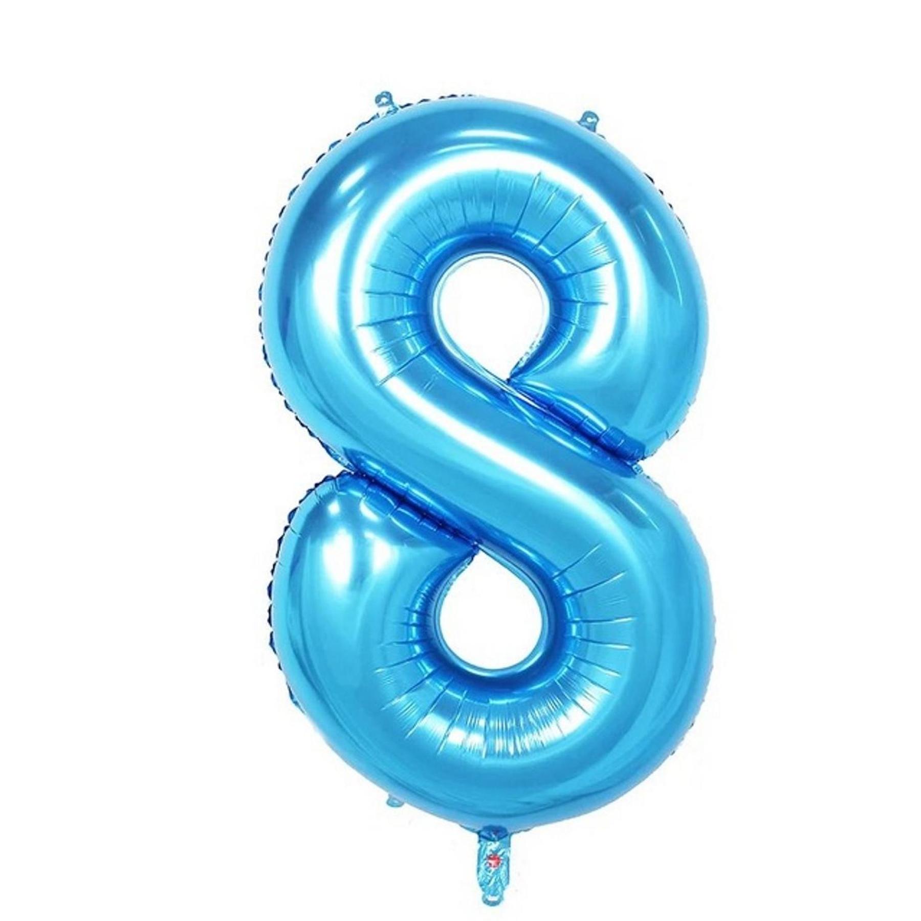 Folienballon - Blau/40inch - Zahl 8