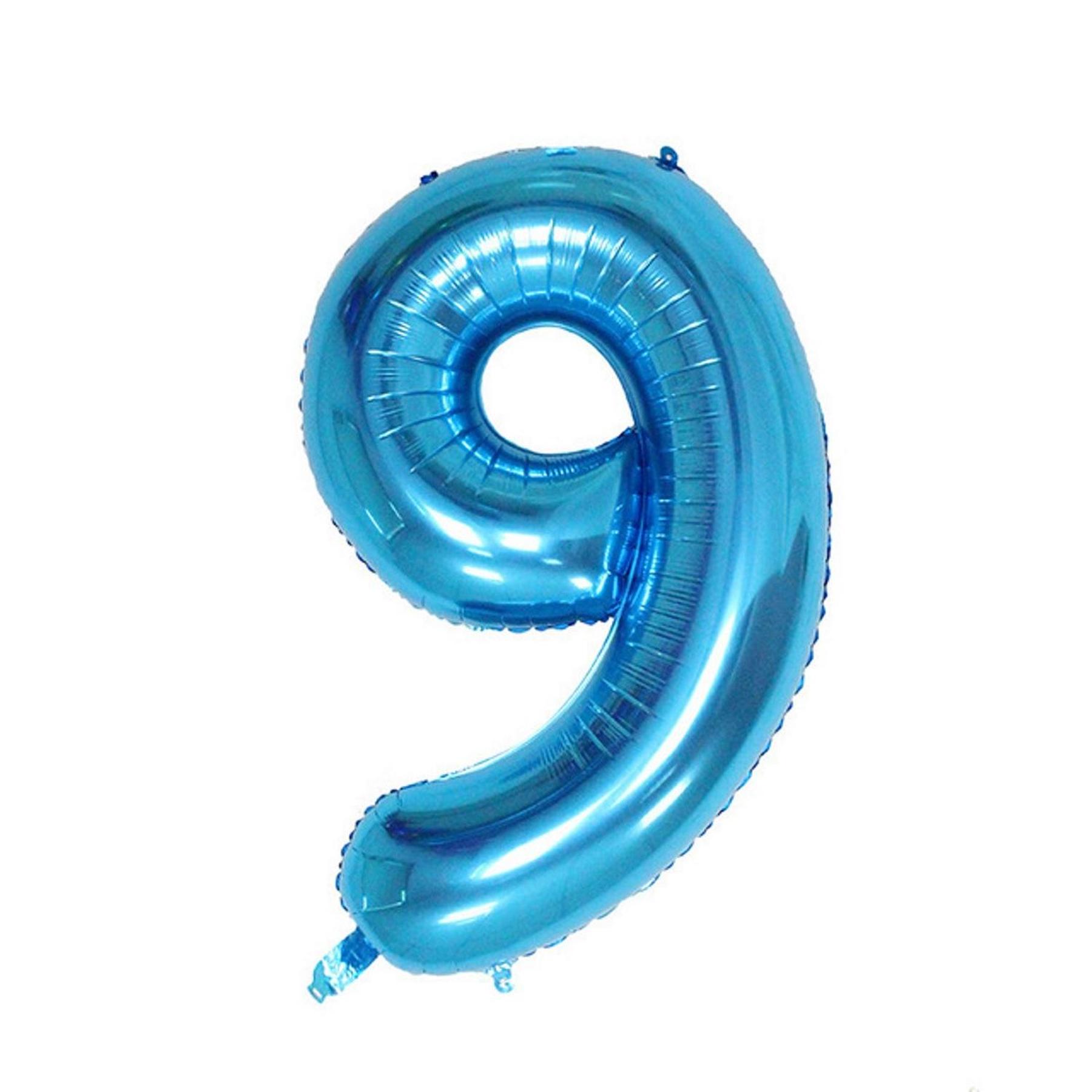 Folienballon - Blau/40inch - Zahl 9