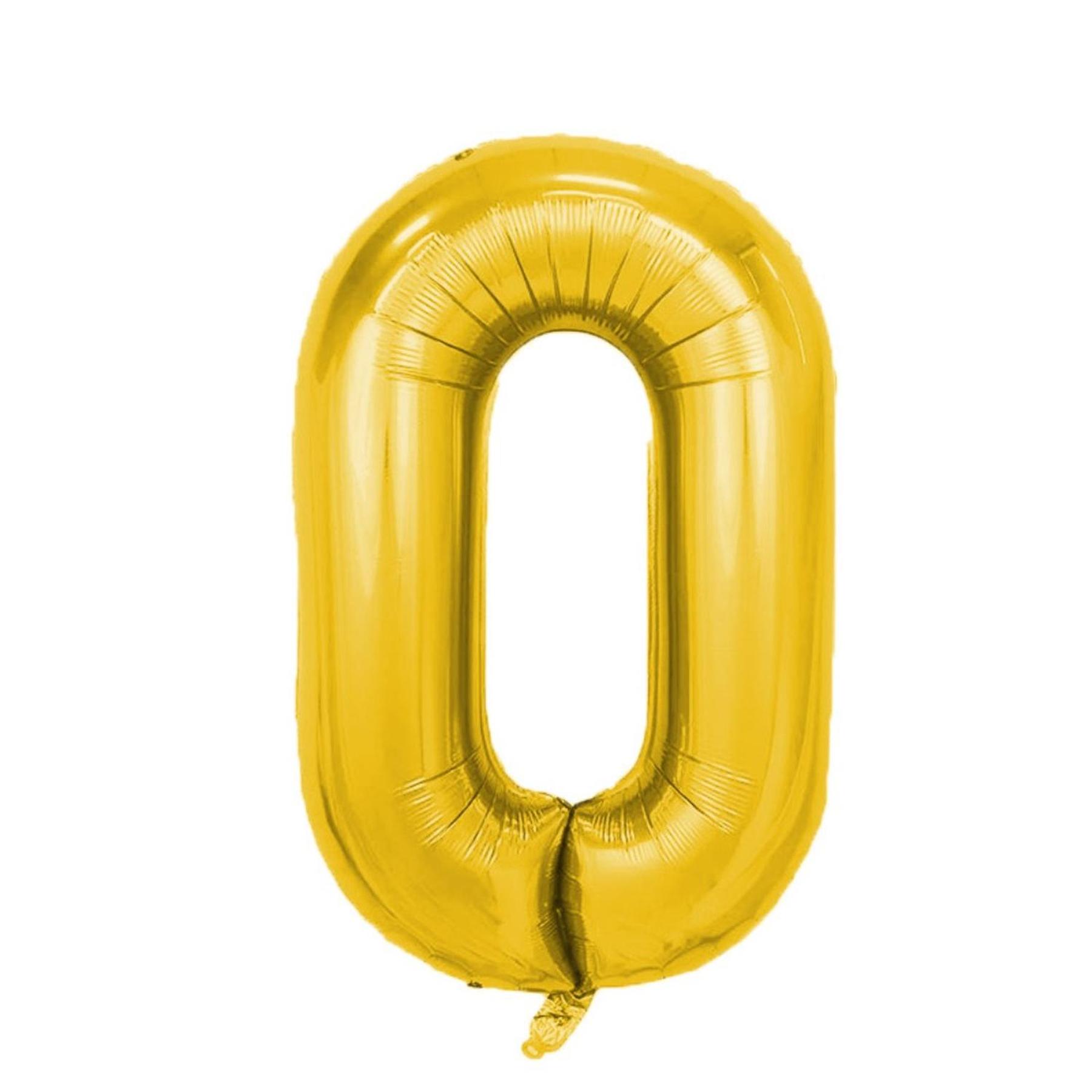 Folienballon - Gold/40inch - Zahl 0