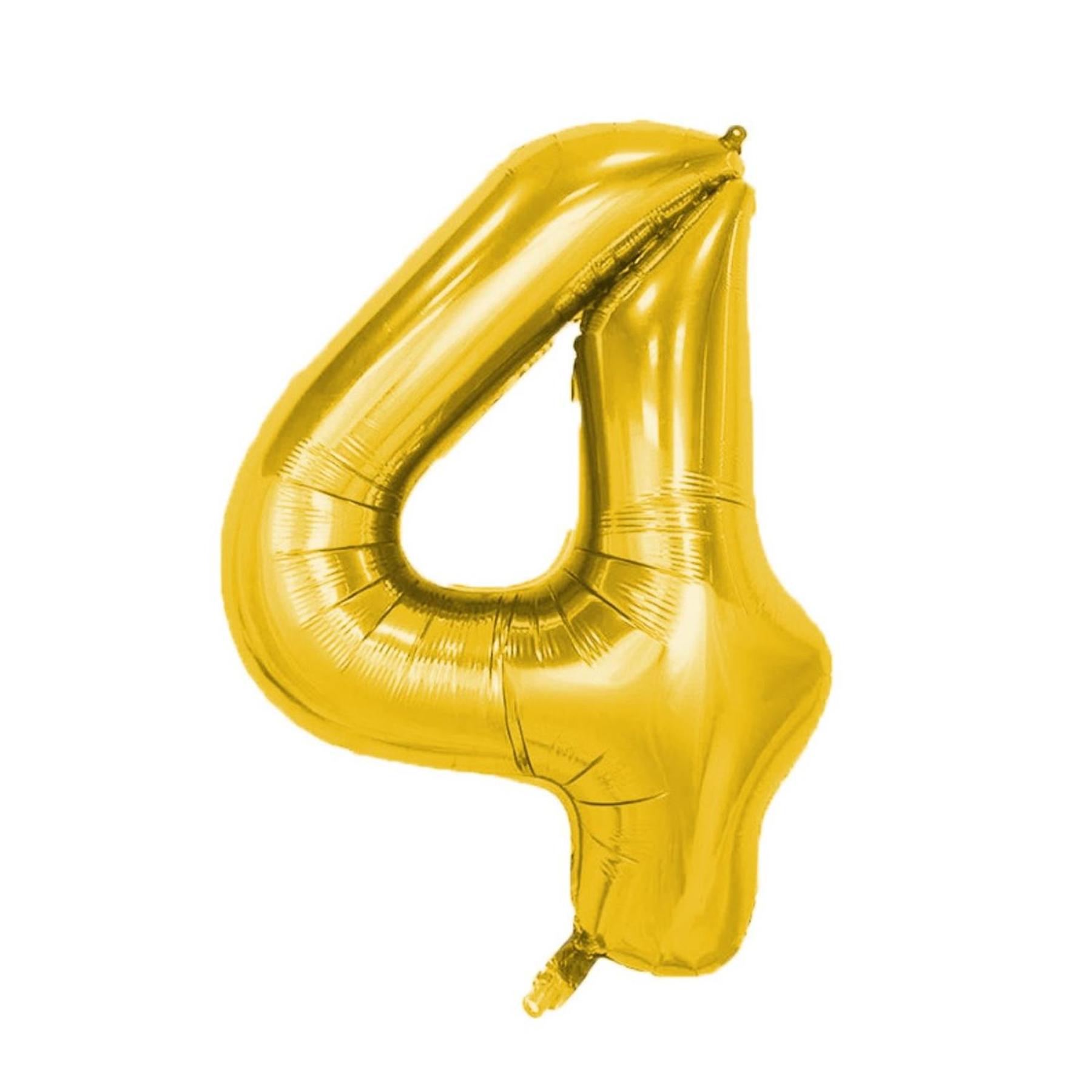 Folienballon - Gold/40inch - Zahl 4