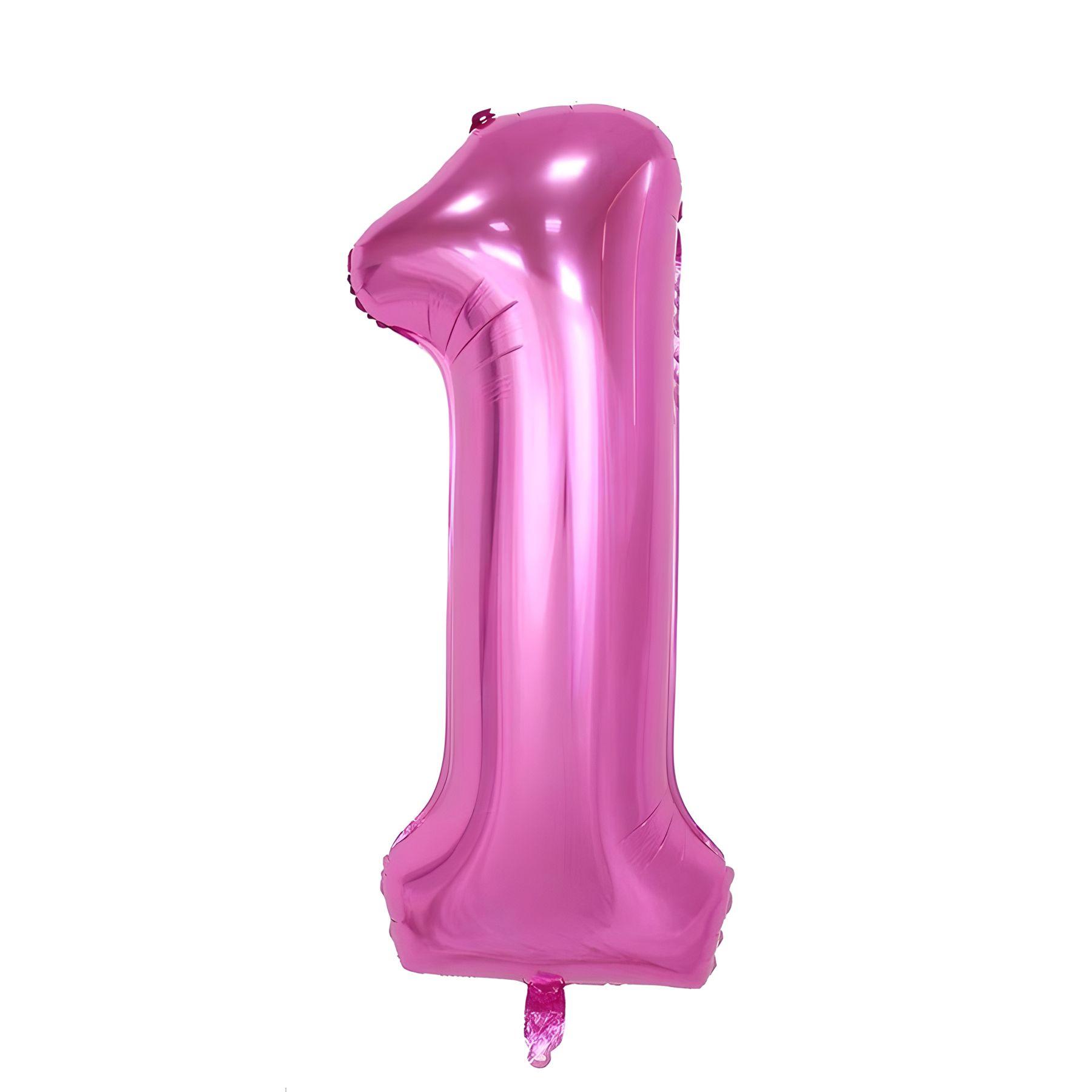 Folienballon - Pink/32inch - Zahl 1