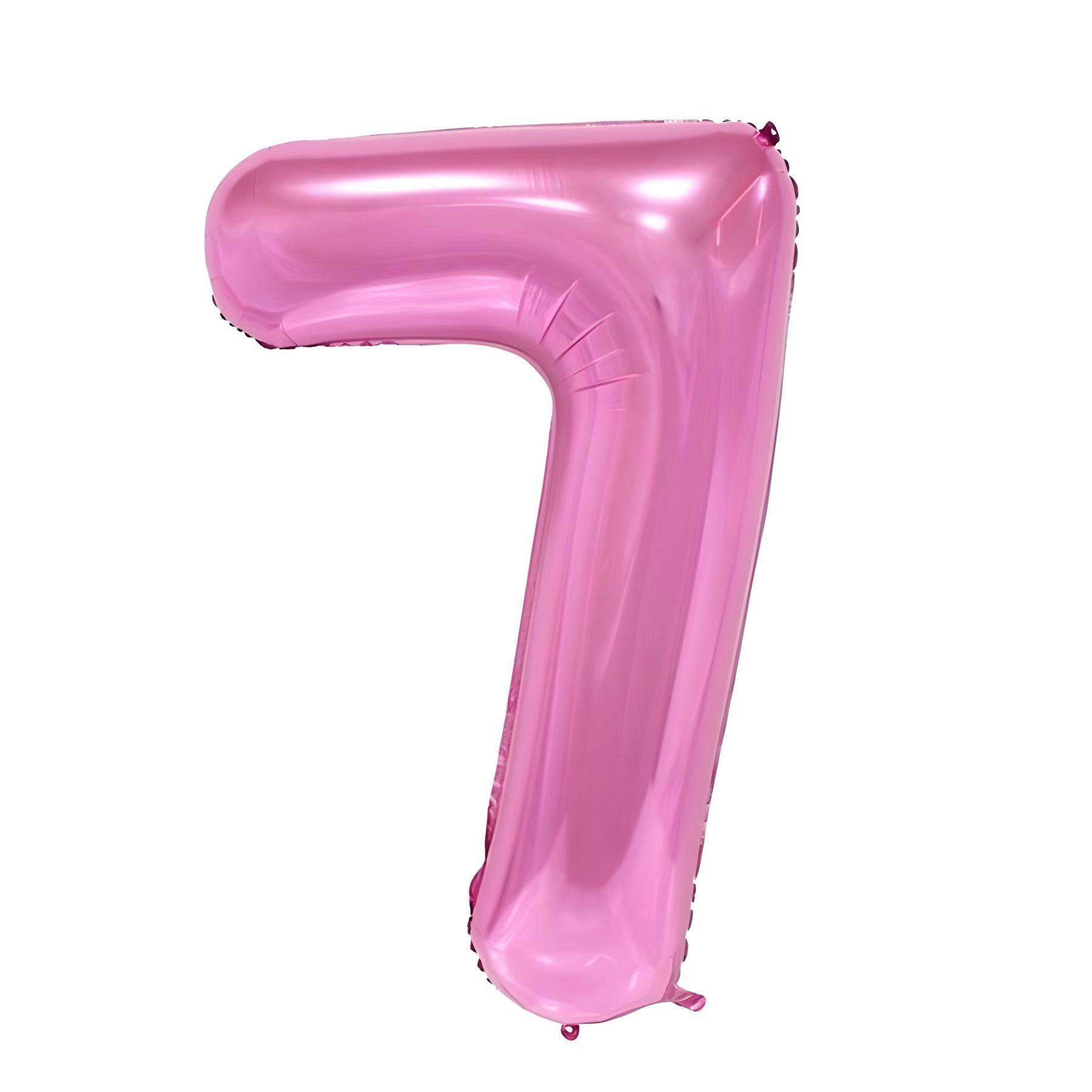 Folienballon - Pink/40inch - Zahl 7