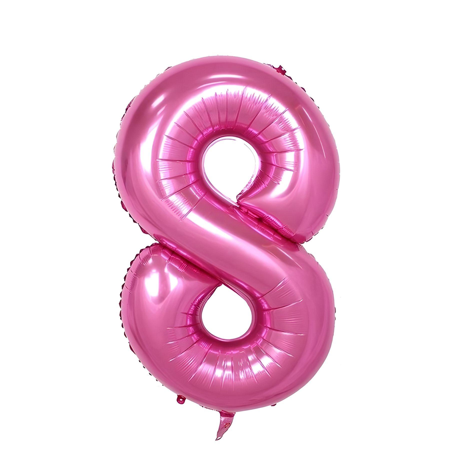 Folienballon - Pink/32inch - Zahl 8