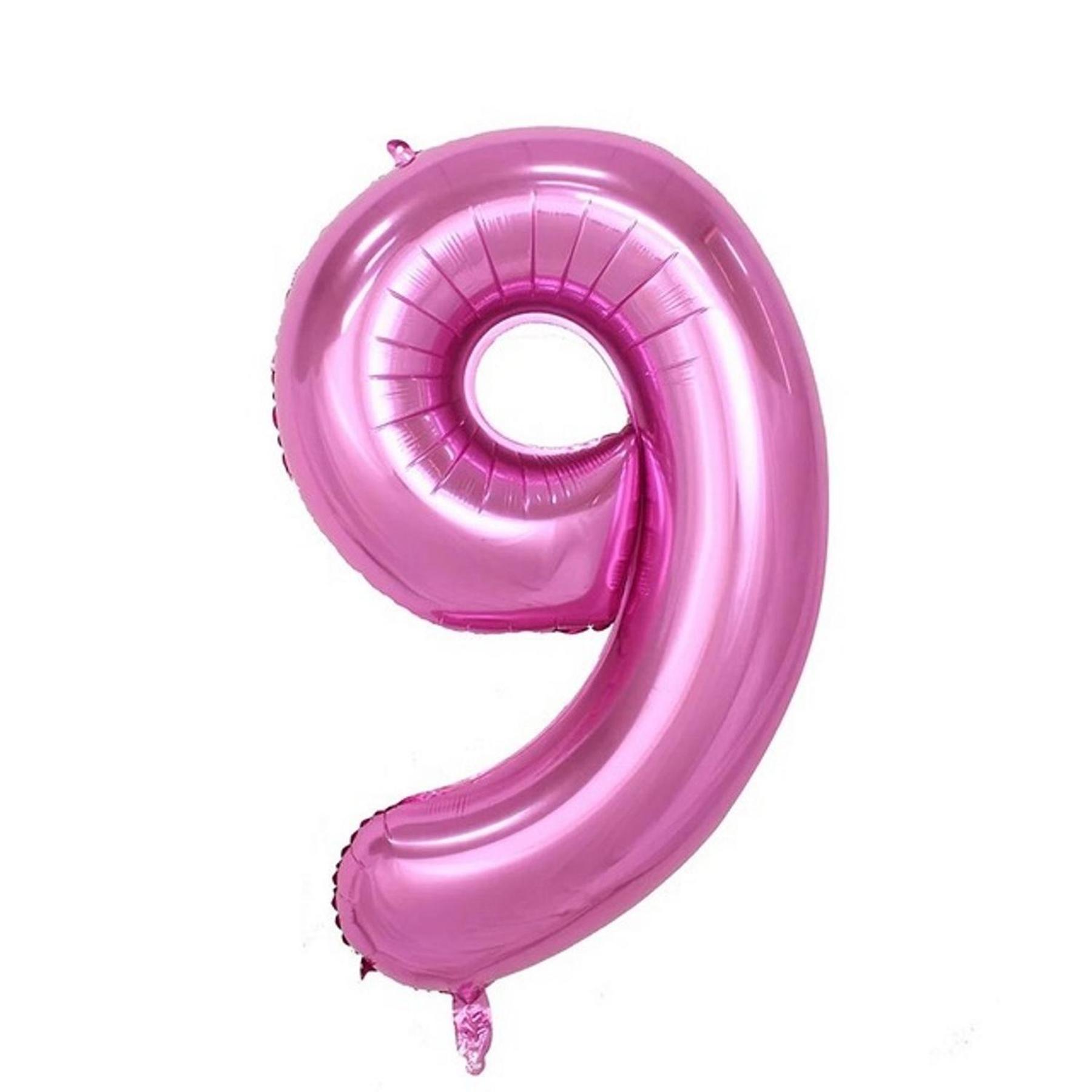 Folienballon - Pink/32inch - Zahl 9