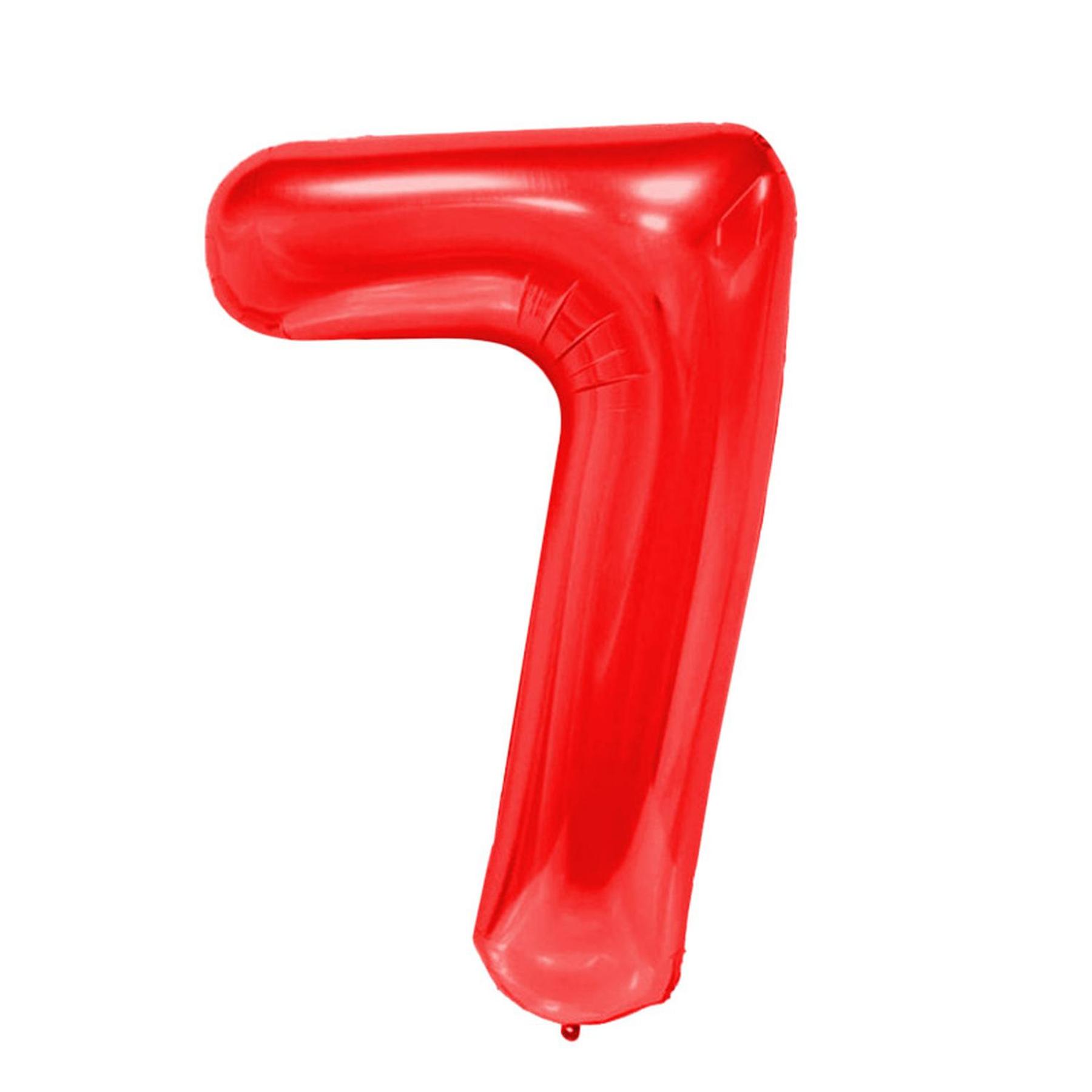 Folienballon - Rot/40inch - Zahl 7