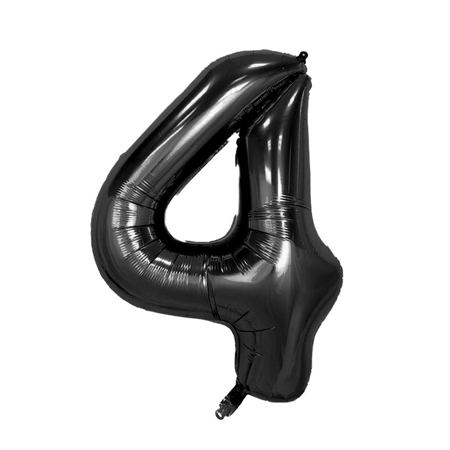 Folienballon - Schwarz/40inch - Zahl 4