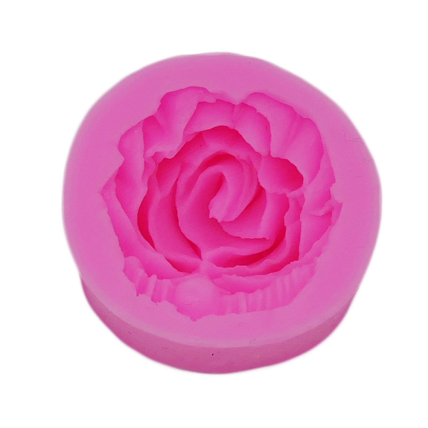 Fondantform aus Silikon, 1x Rose, klein, rosa, ca. 4,2x4,2x2,2 cm