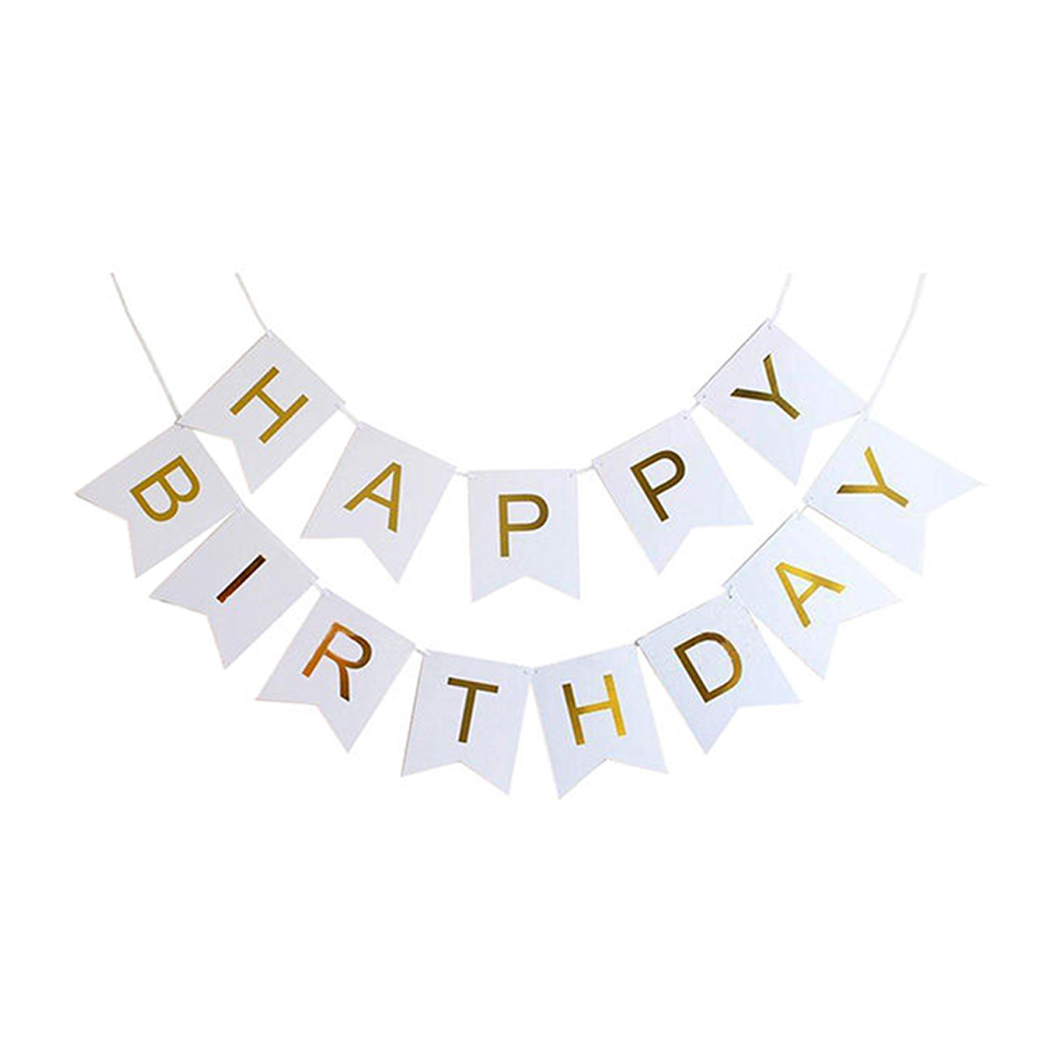 Girlande - Happy Birthday - Weiß