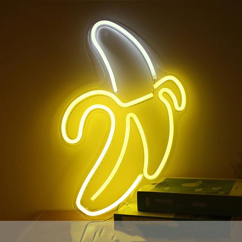 NEON LED Licht, dekorative Wand-Leuchte, Banane gelb