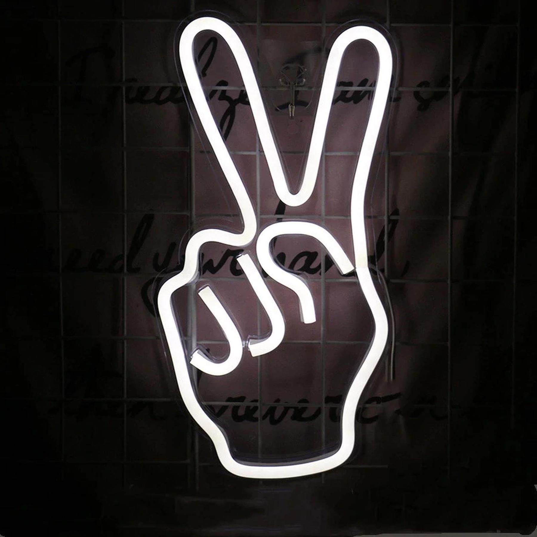 NEON LED Licht, dekorative Wand-Leuchte, Peace Finger