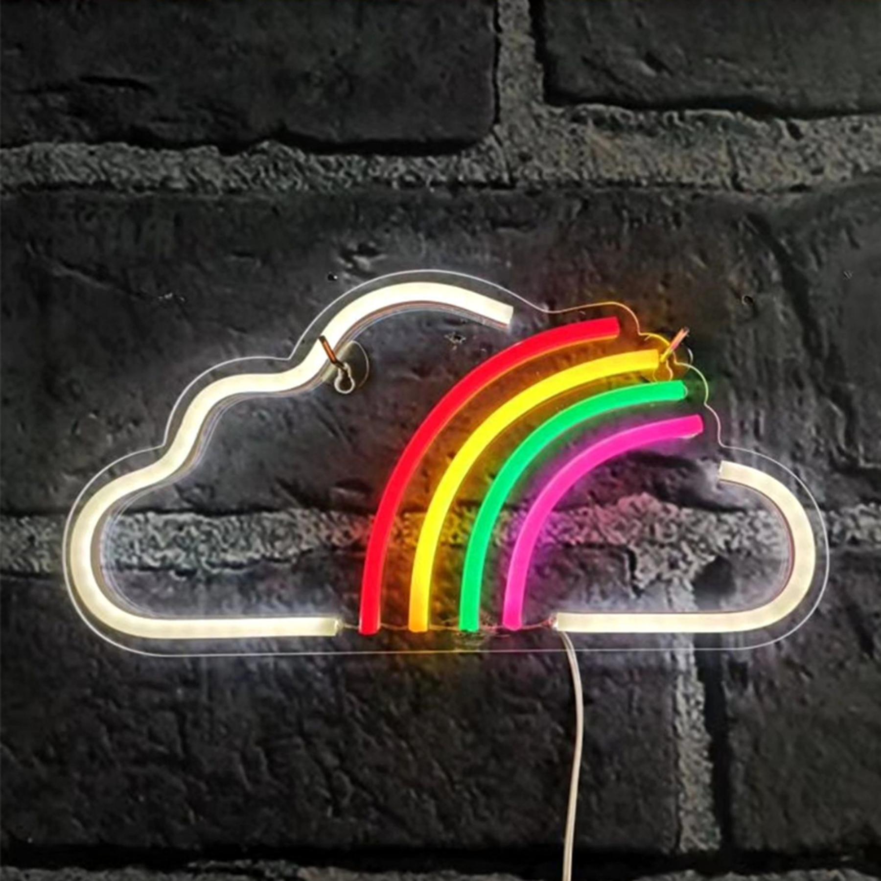 NEON LED Licht, dekorative Wand-Leuchte, Regenbogen über Wolke