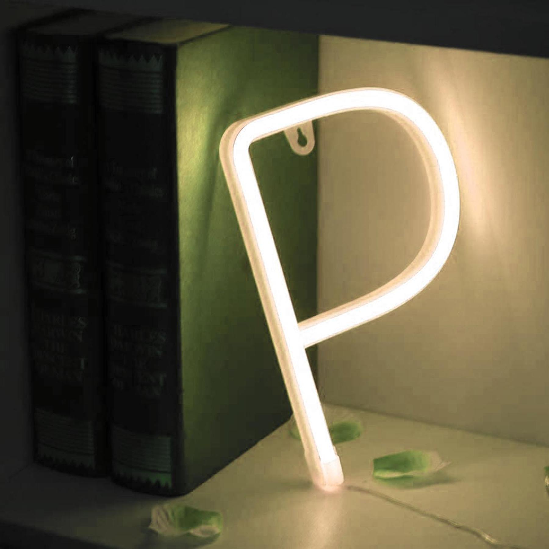 LED NEON Buchstaben - Weiß/Gelbes Licht - P