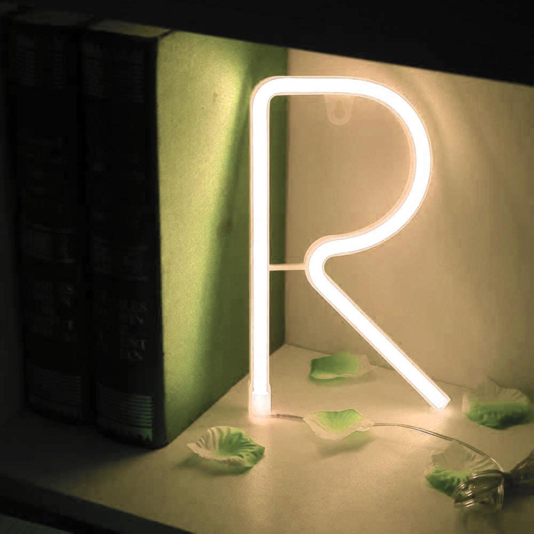 LED NEON Buchstaben - Weiß/Gelbes Licht - R