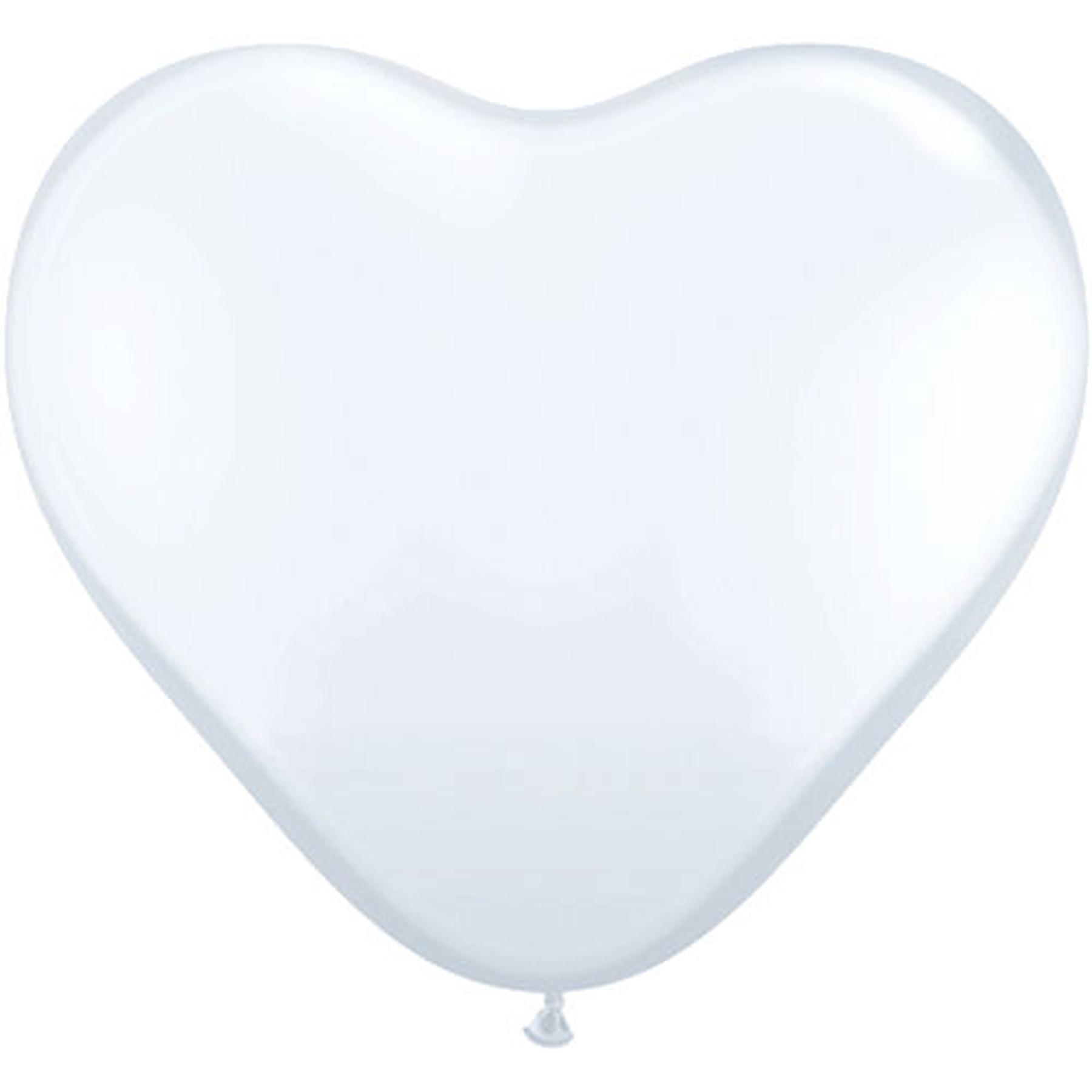 Latex Luftballon - 10inch - Herz - Weiß - 50er Set