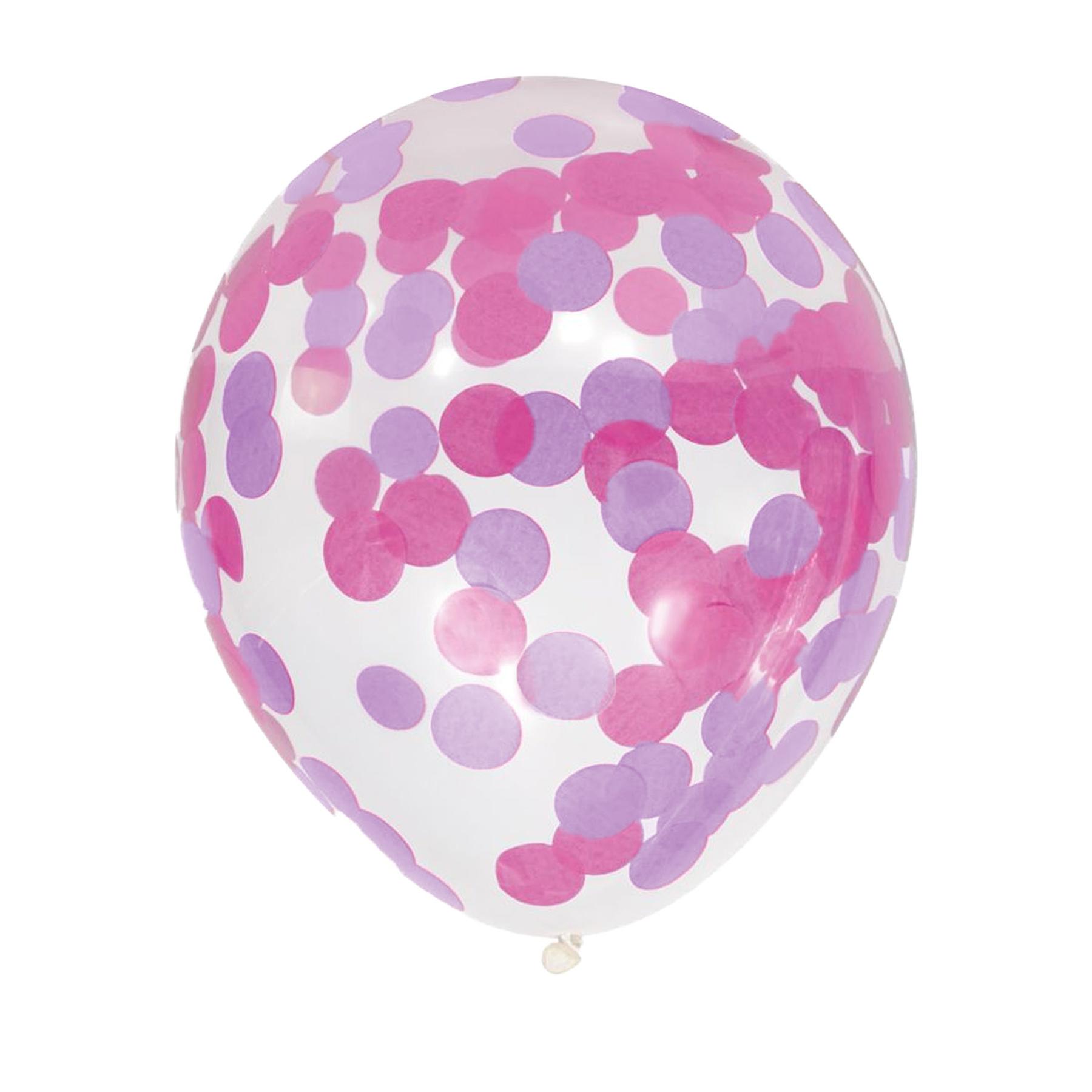 15x Folienballon - Konfetti/12inch - Lila/Pink (15er Set)