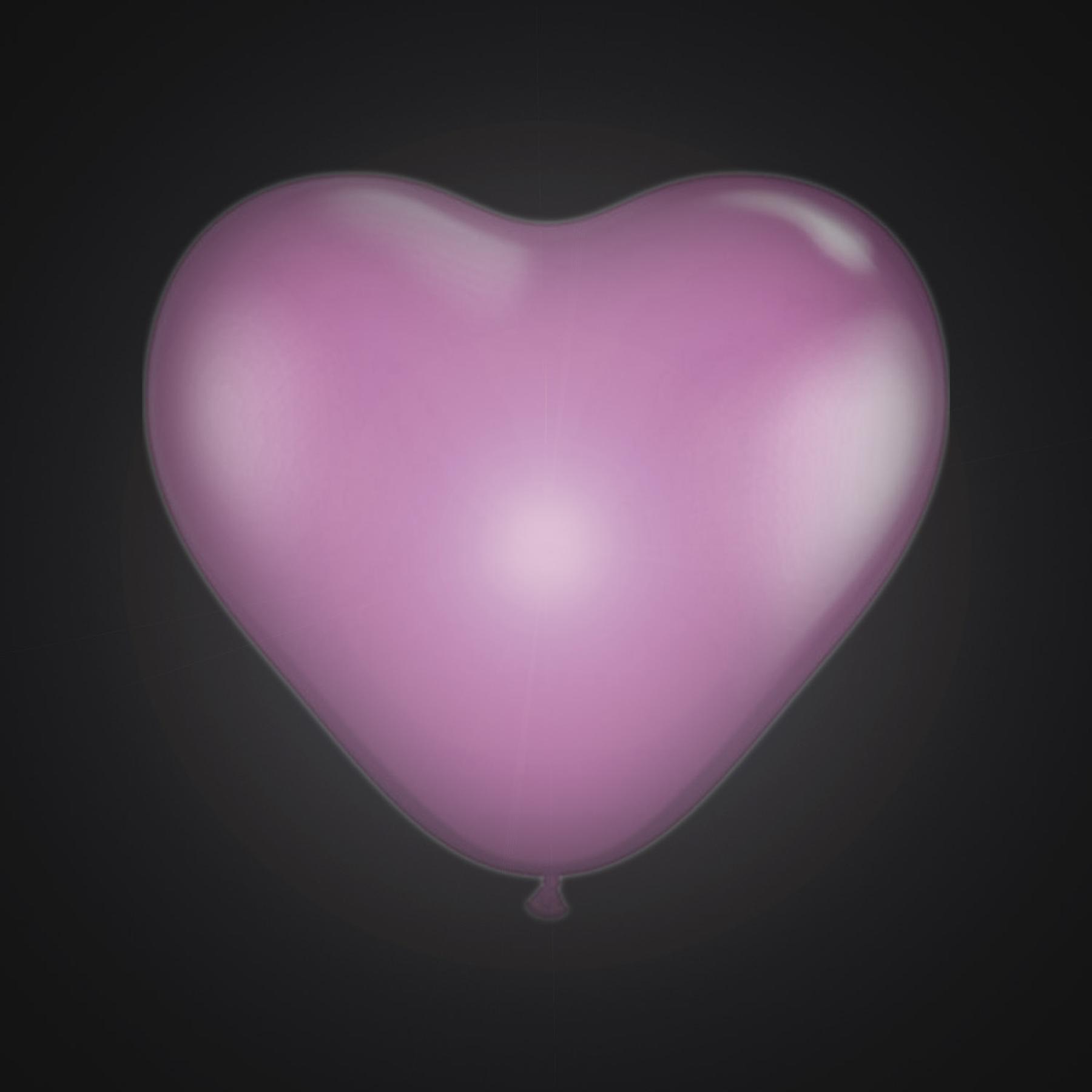 25 Herzballons mit LED, 30 cm, Rosa