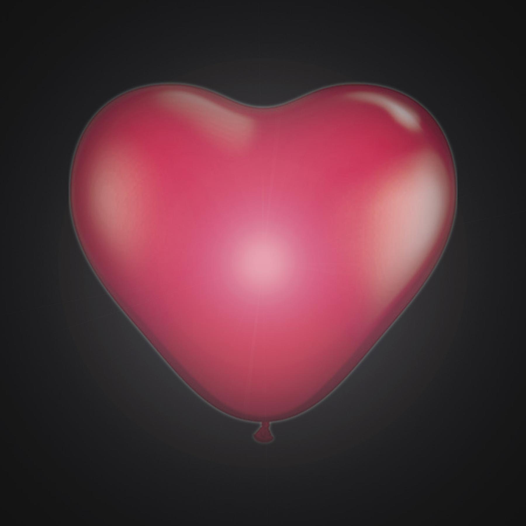 25 Herzballons mit LED, 30 cm, Rot