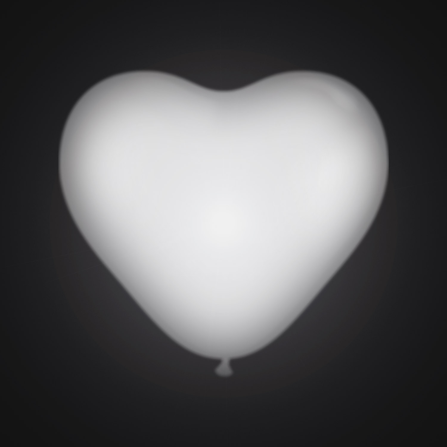 25 Herzballons mit LED, 30 cm, Weiß