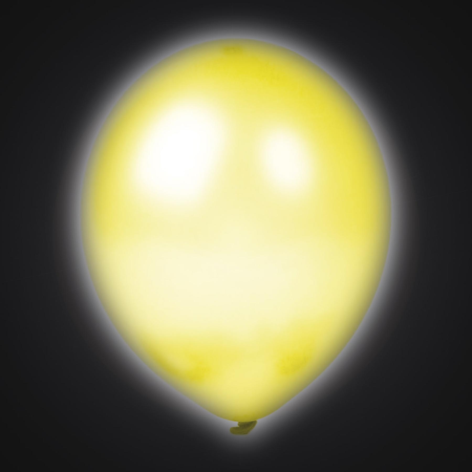 5 Luftballons mit LED, 30 cm, Gelb
