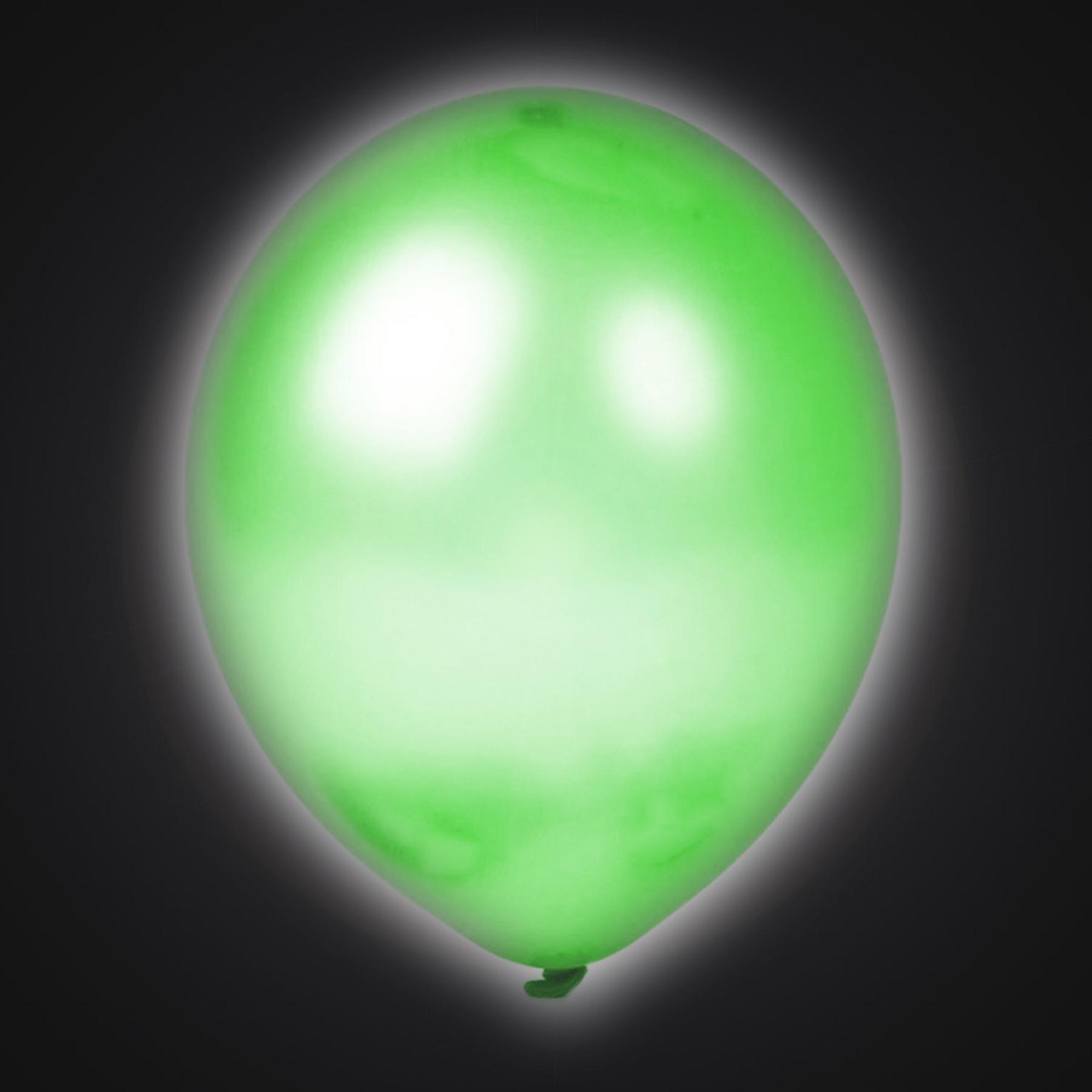 10 Luftballons mit LED, 30 cm, Grün
