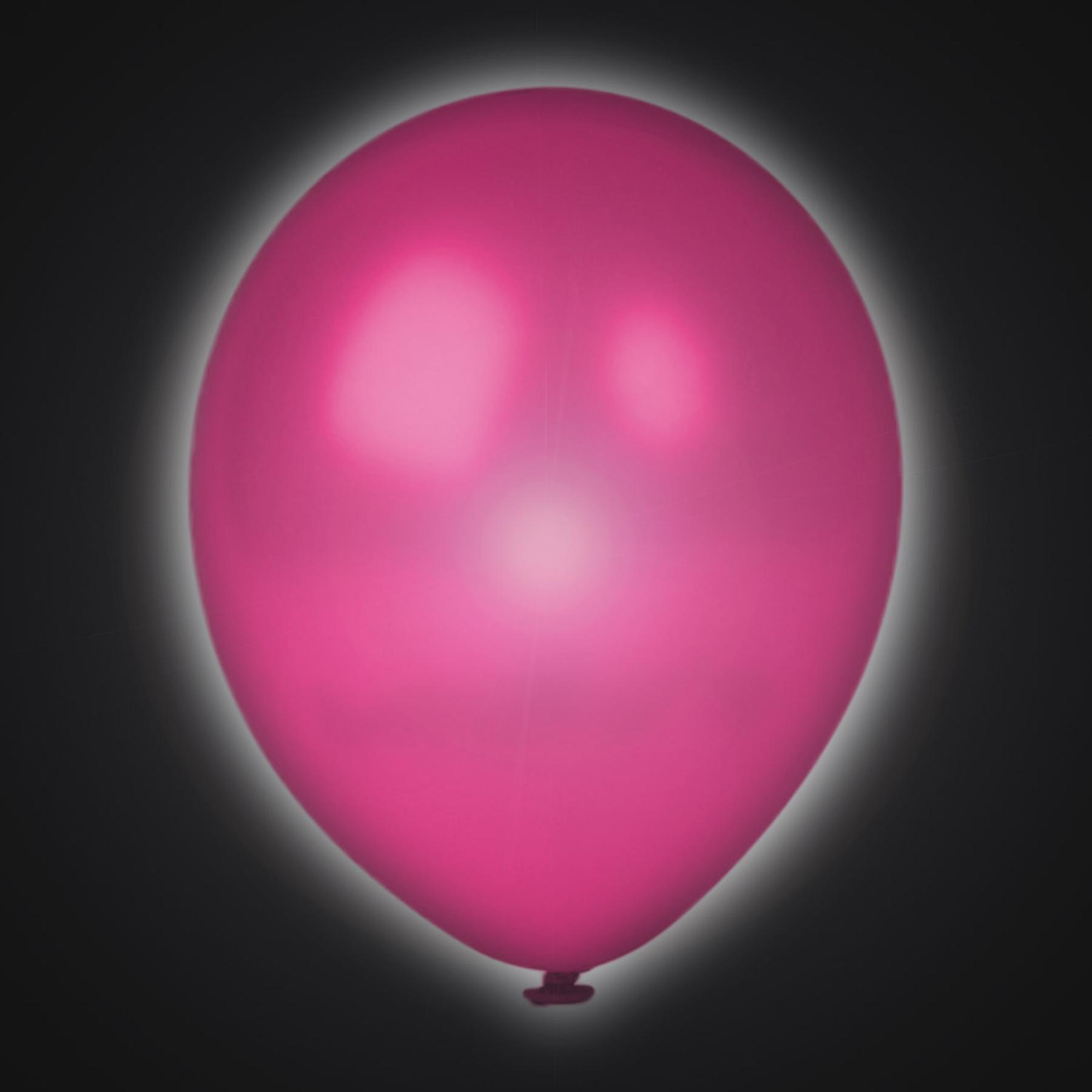 5 Luftballons mit LED, 30 cm, Dunkel Pink