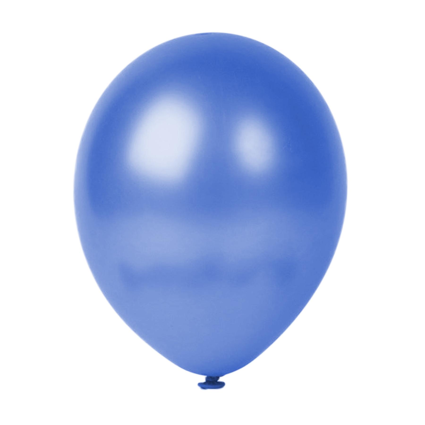 10er SET - Latex Luftballon - 12inch - Blau - Metallic (glänzend)